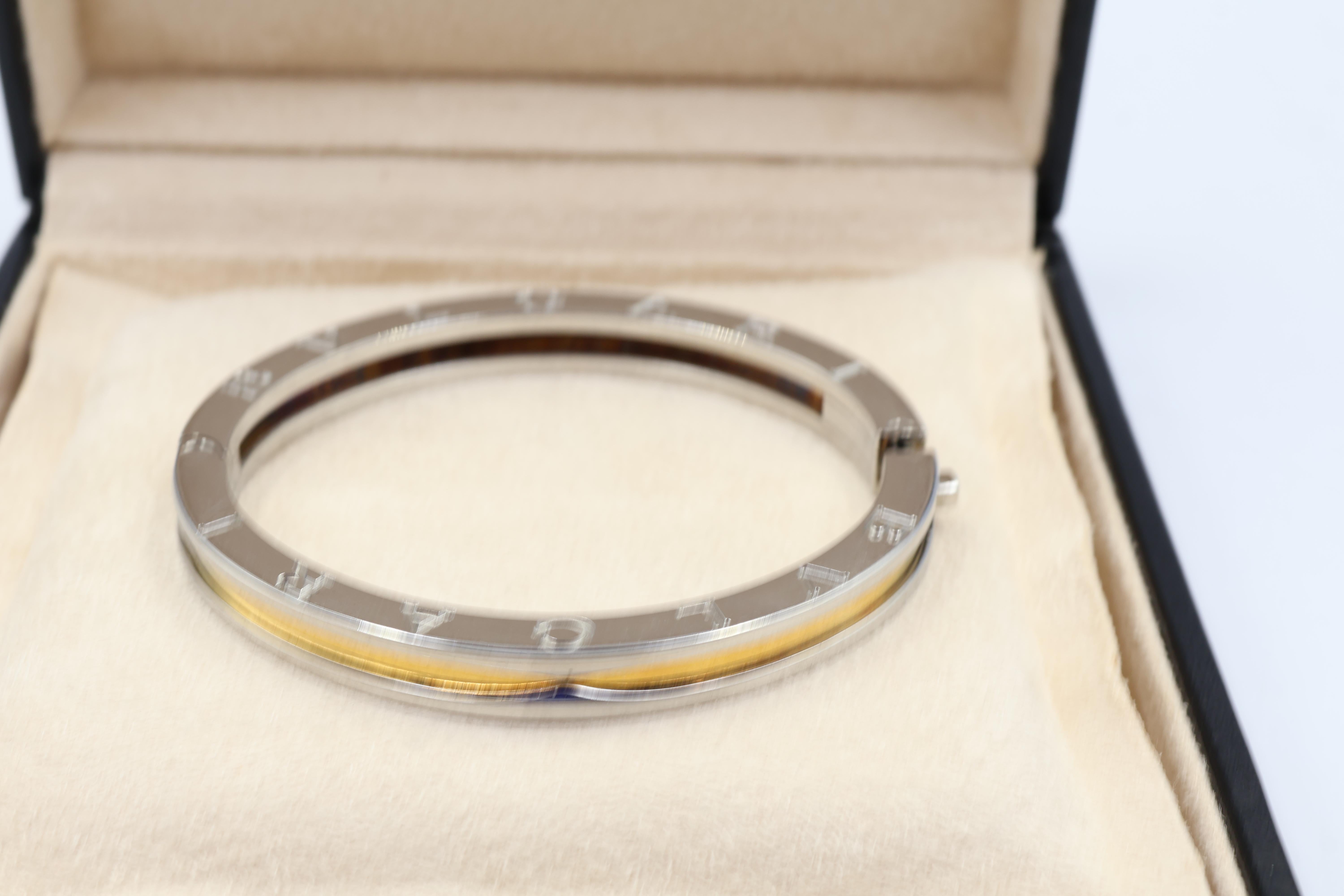 BVLGARI B.Zero 1 Stainless Steel & 18k Gold Bracelet With Box In condizioni buone in vendita a Vaughan, CA