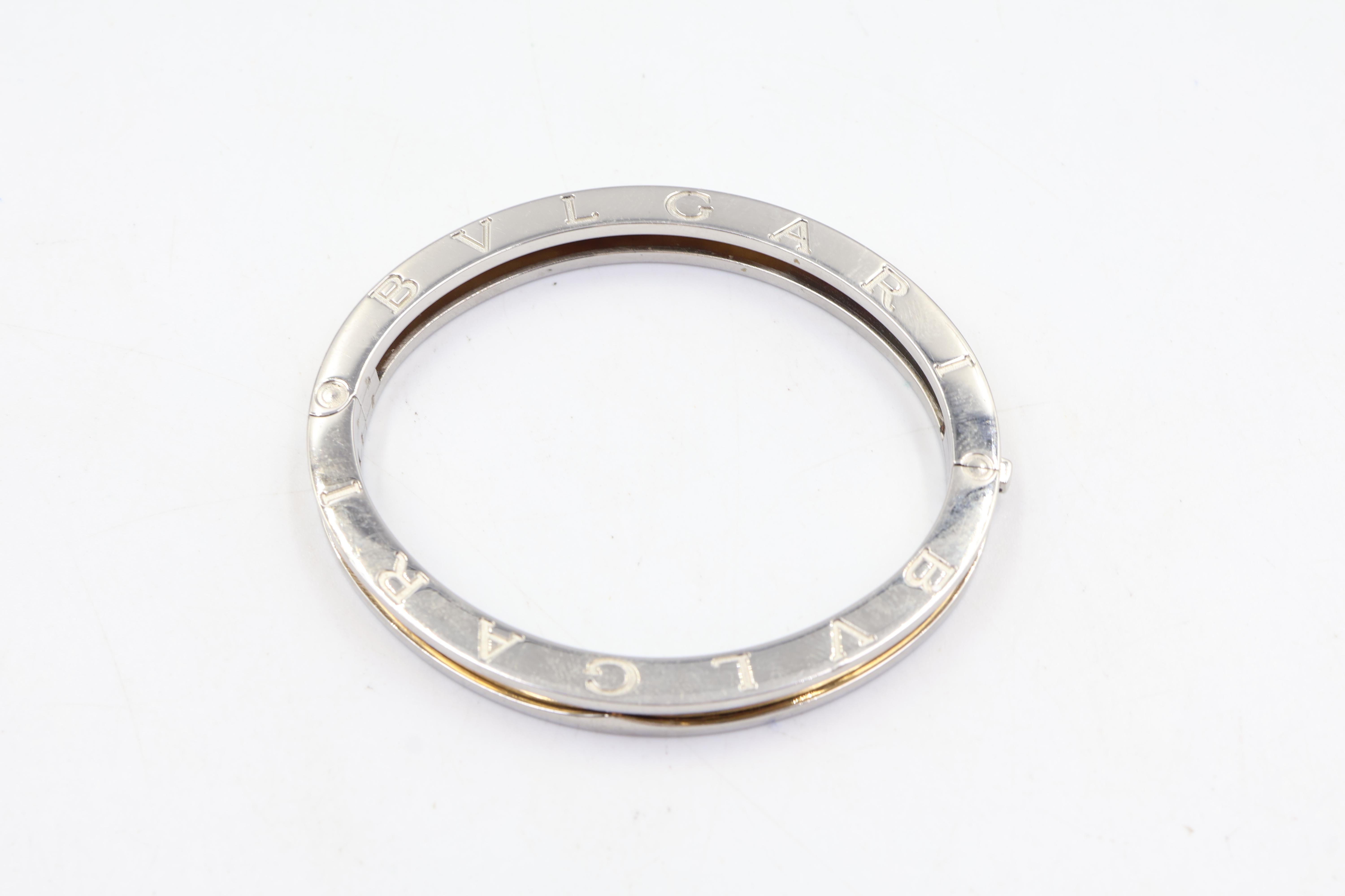 BVLGARI B.Zero 1 Stainless Steel & 18k Gold Bracelet With Box in vendita 3