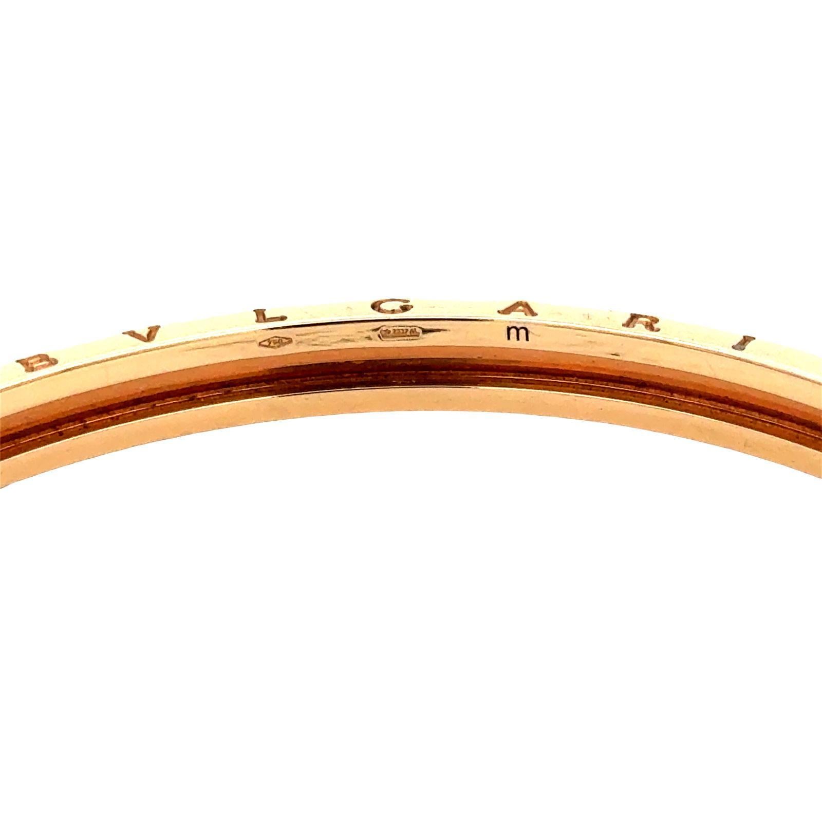 Bvlgari BZero Rose Gold 18 Karat Cuff Bangle Bracelet New Box & Papers en vente 3
