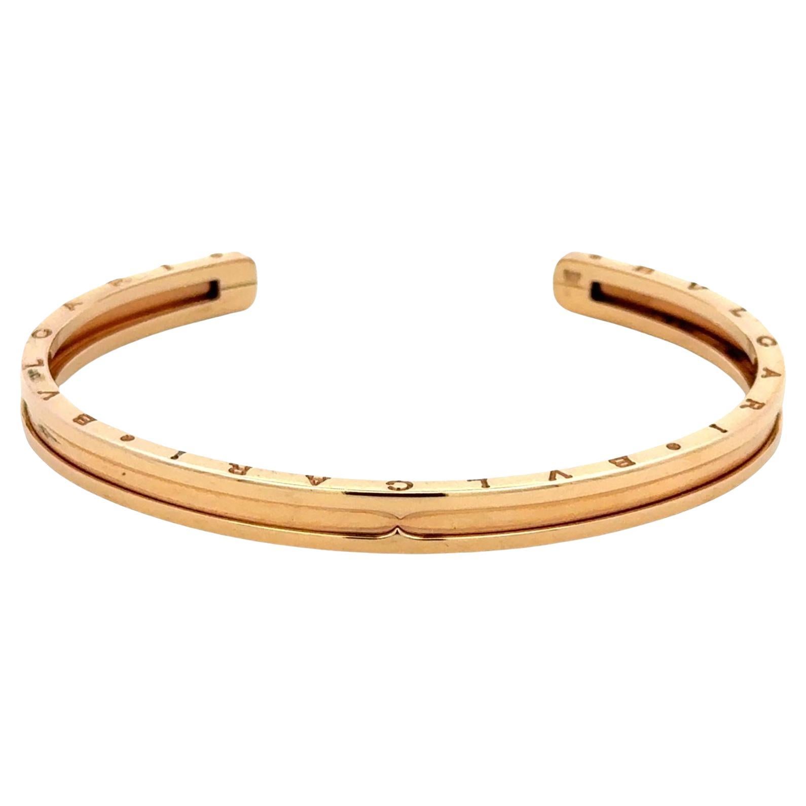 Bvlgari BZero Rose Gold 18 Karat Cuff Bangle Bracelet New Box & Papers