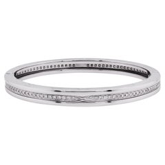 Bvlgari B.Zero 18K White Gold Extra Large Size Diamond Bangle Bracelet