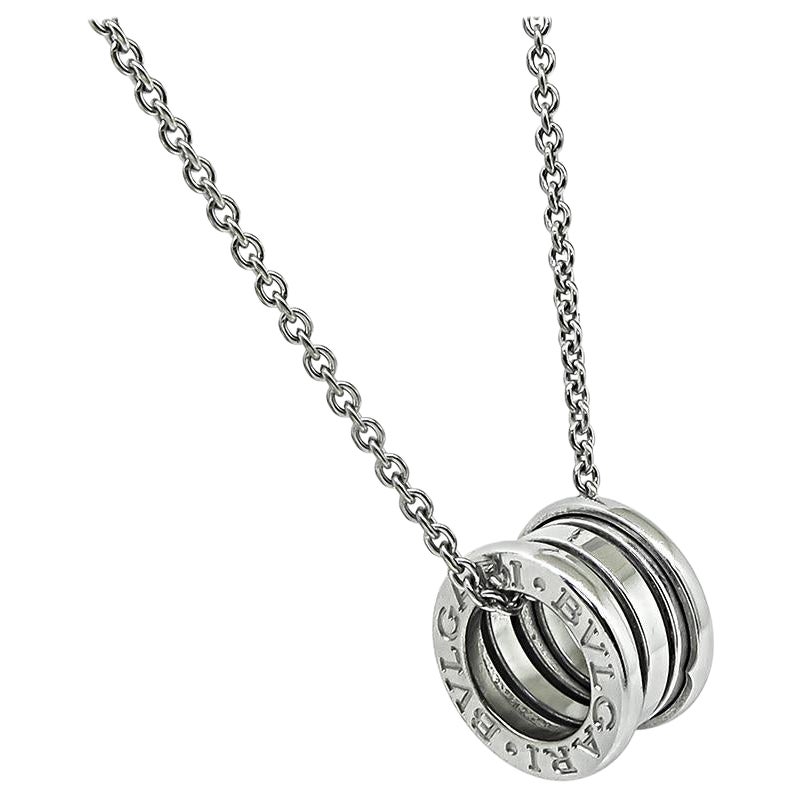 Bvlgari B.Zero 18k White Gold Pendant Necklace For Sale