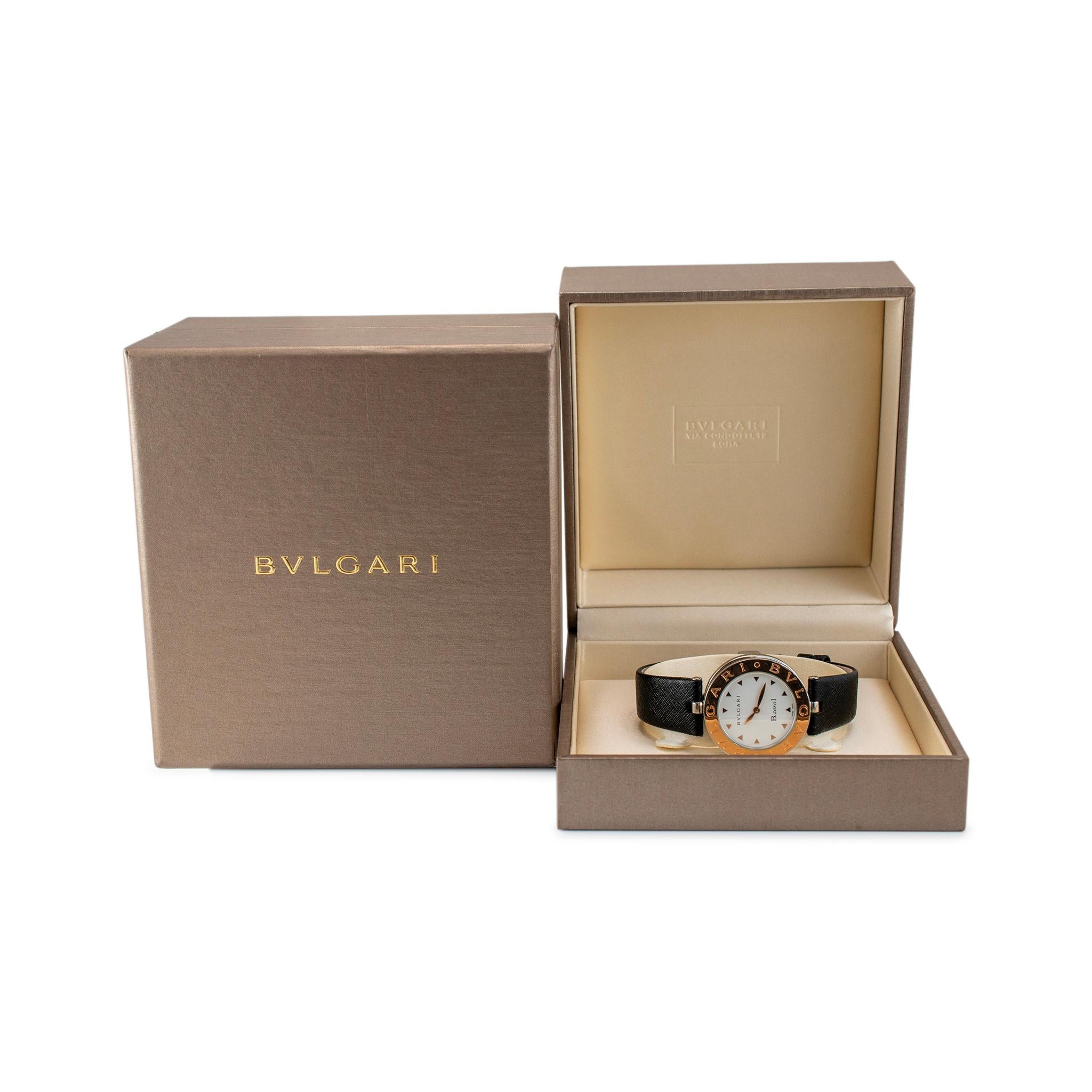 Bvlgari B.Zero 30MM BZP30S 18K Weißgold & Edelstahl Quarz Damenuhr 4