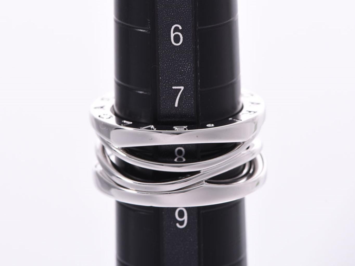 Women's Bvlgari B.Zero Design Legend 18K White Gold 3-Band Ring Size 49