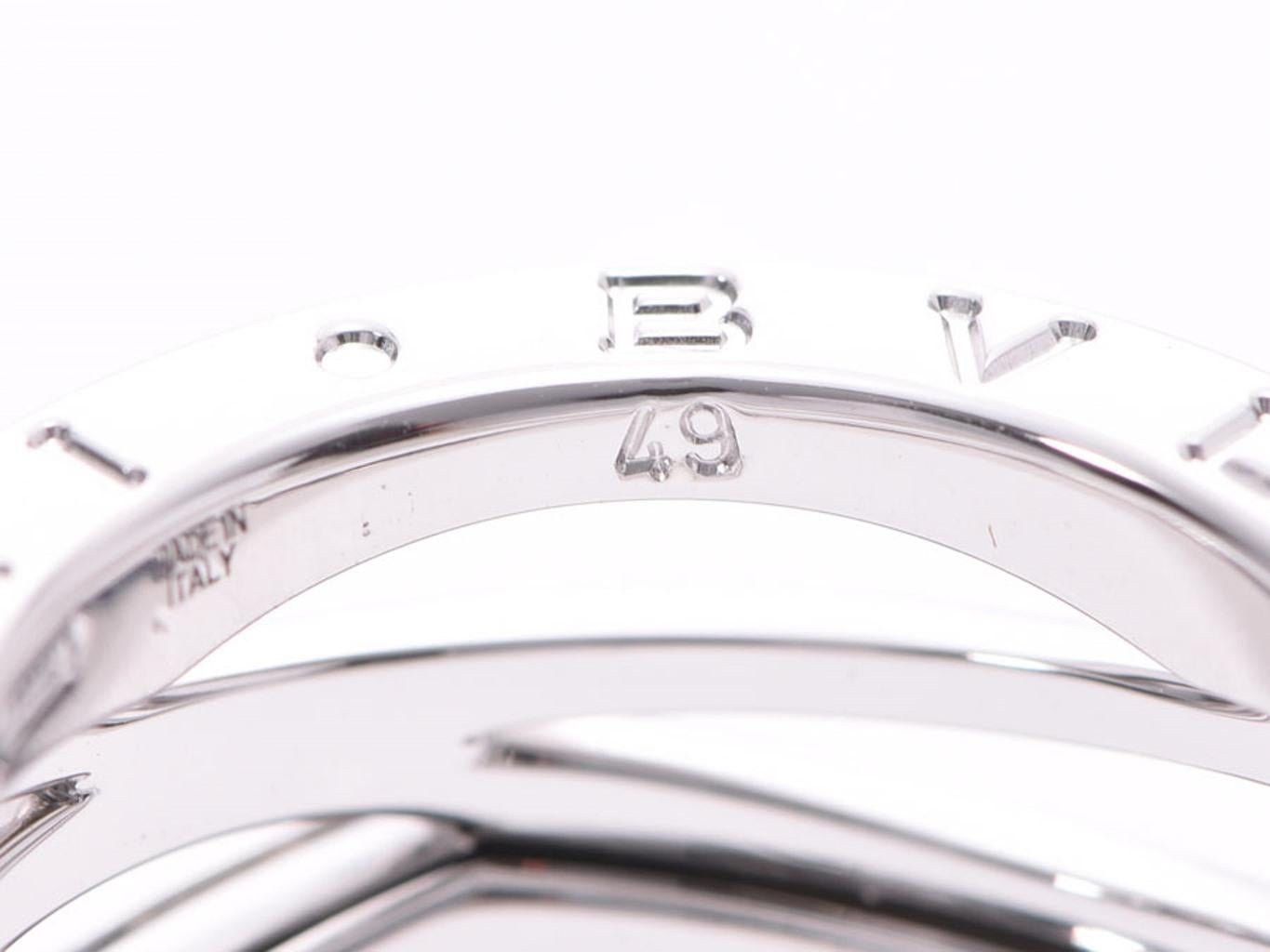 Bvlgari B.Zero Design Legend 18K White Gold 3-Band Ring Size 49 2