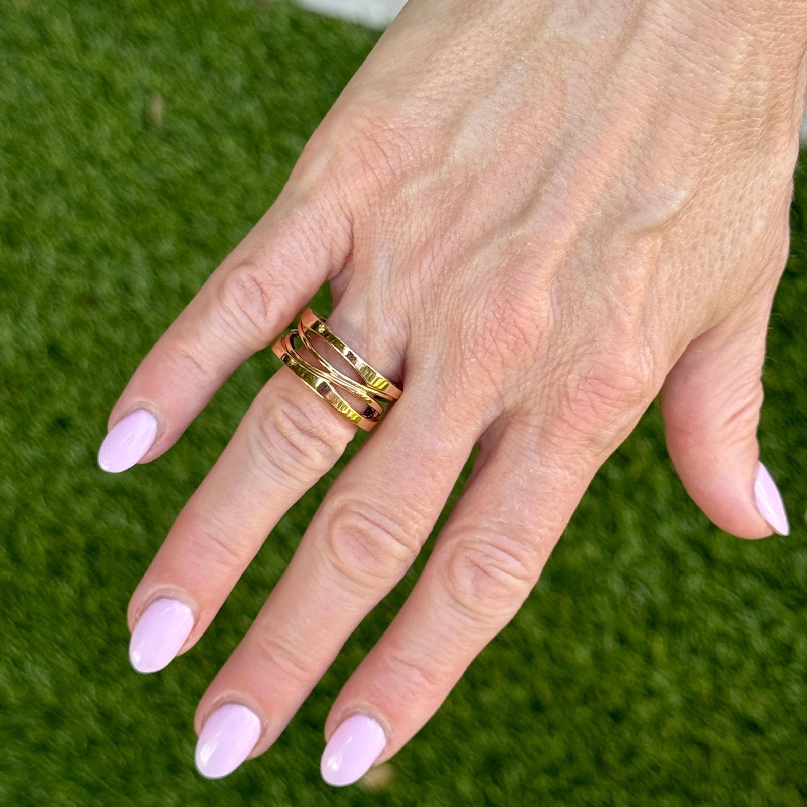 Bvlgari BZero Legend 18 Karat Rose Gold Ring Size 53 (6.5) B&P’s New For Sale 1