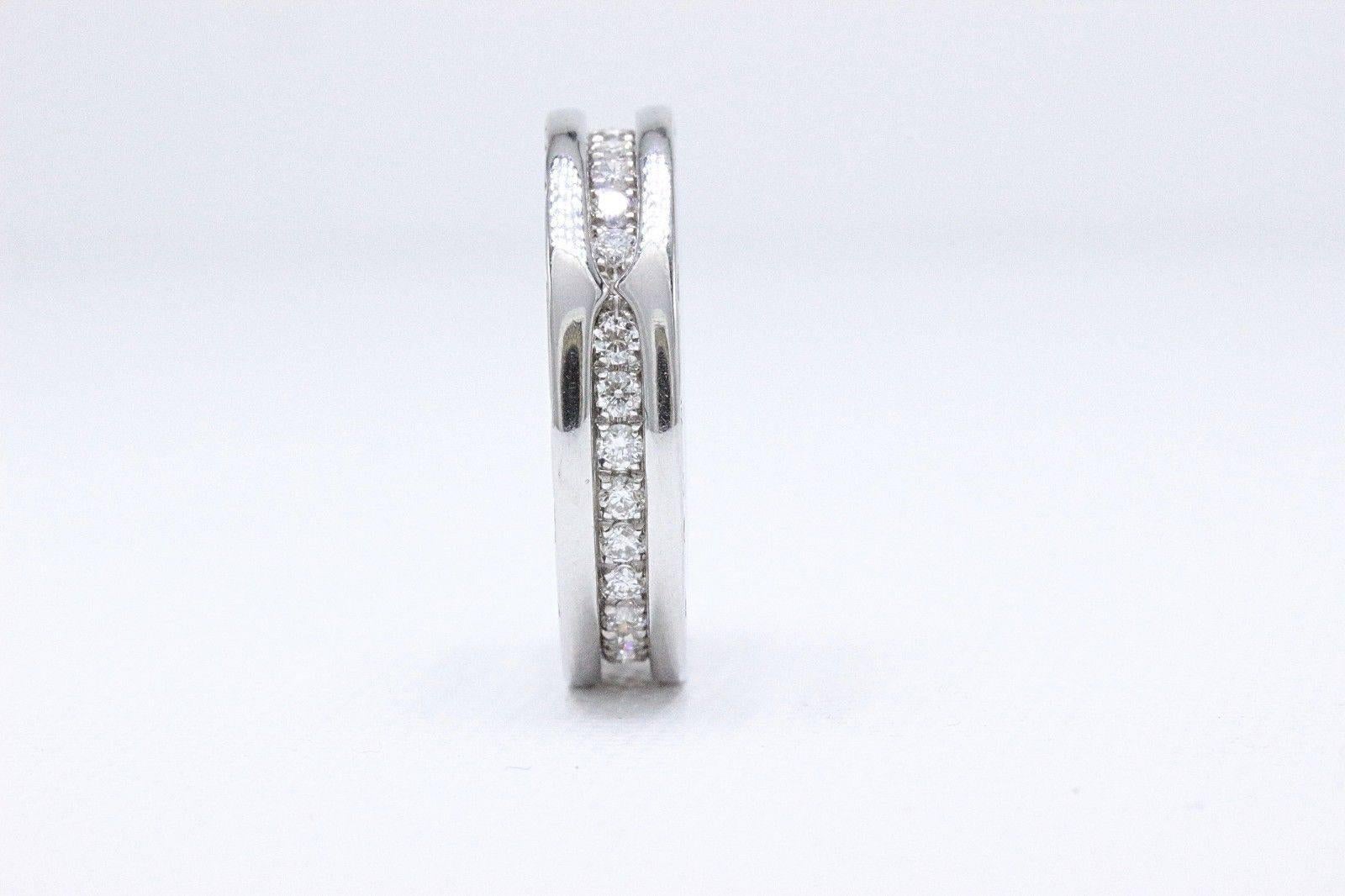 Bvlgari B.Zero One Row Diamond Band Ring in 18 Karat White Gold 0.60 Carat For Sale 1