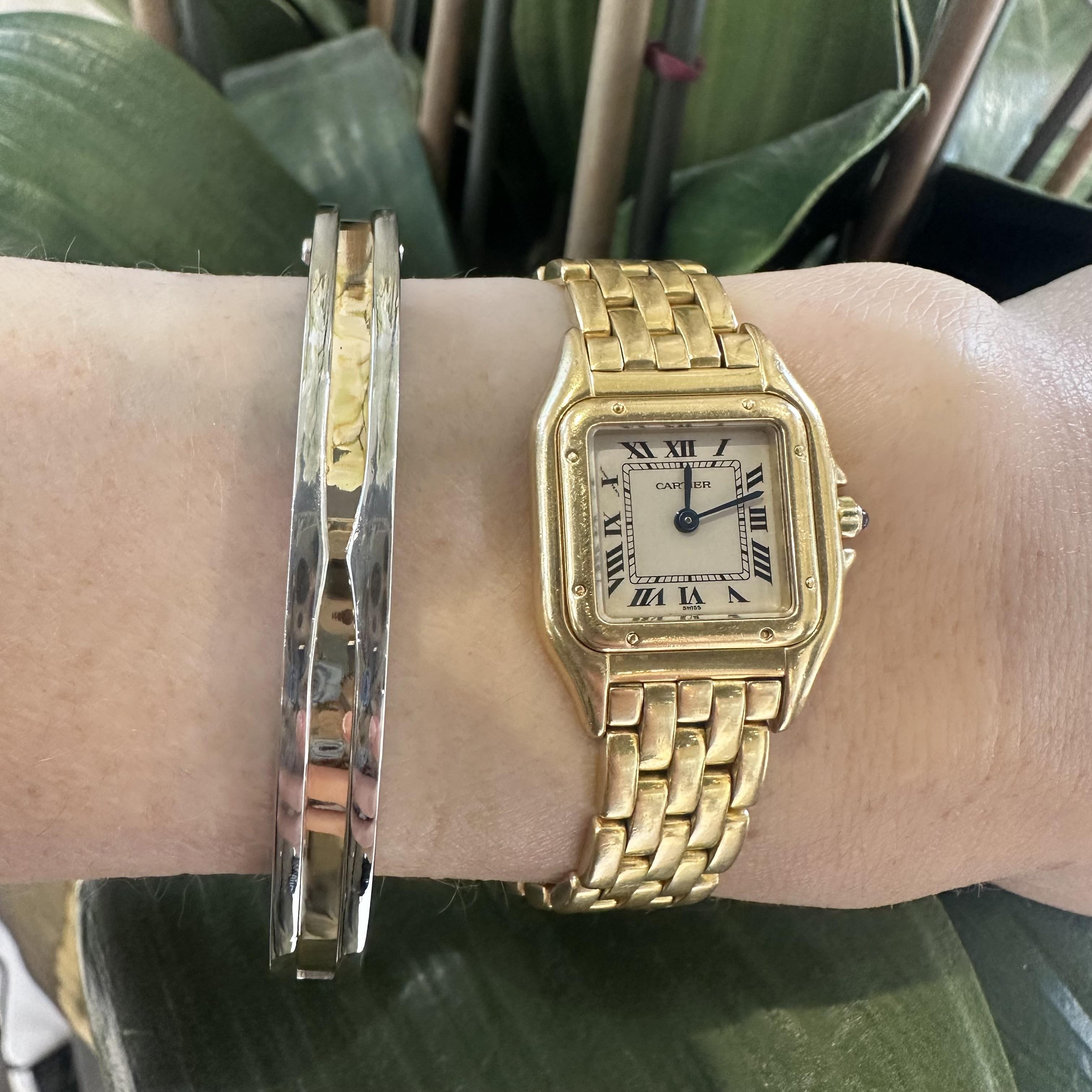 Bvlgari B.zero Pulsera brazalete bisagras dos tonos oro 18k/acero, talla M en venta 2