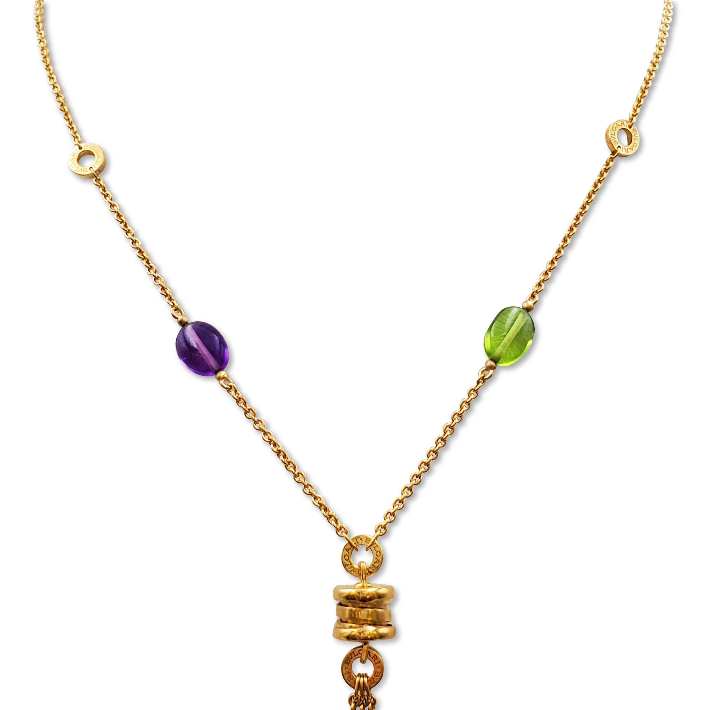 Bvlgari B.Zero Yellow Gold and Gemstone Necklace In Excellent Condition In New York, NY