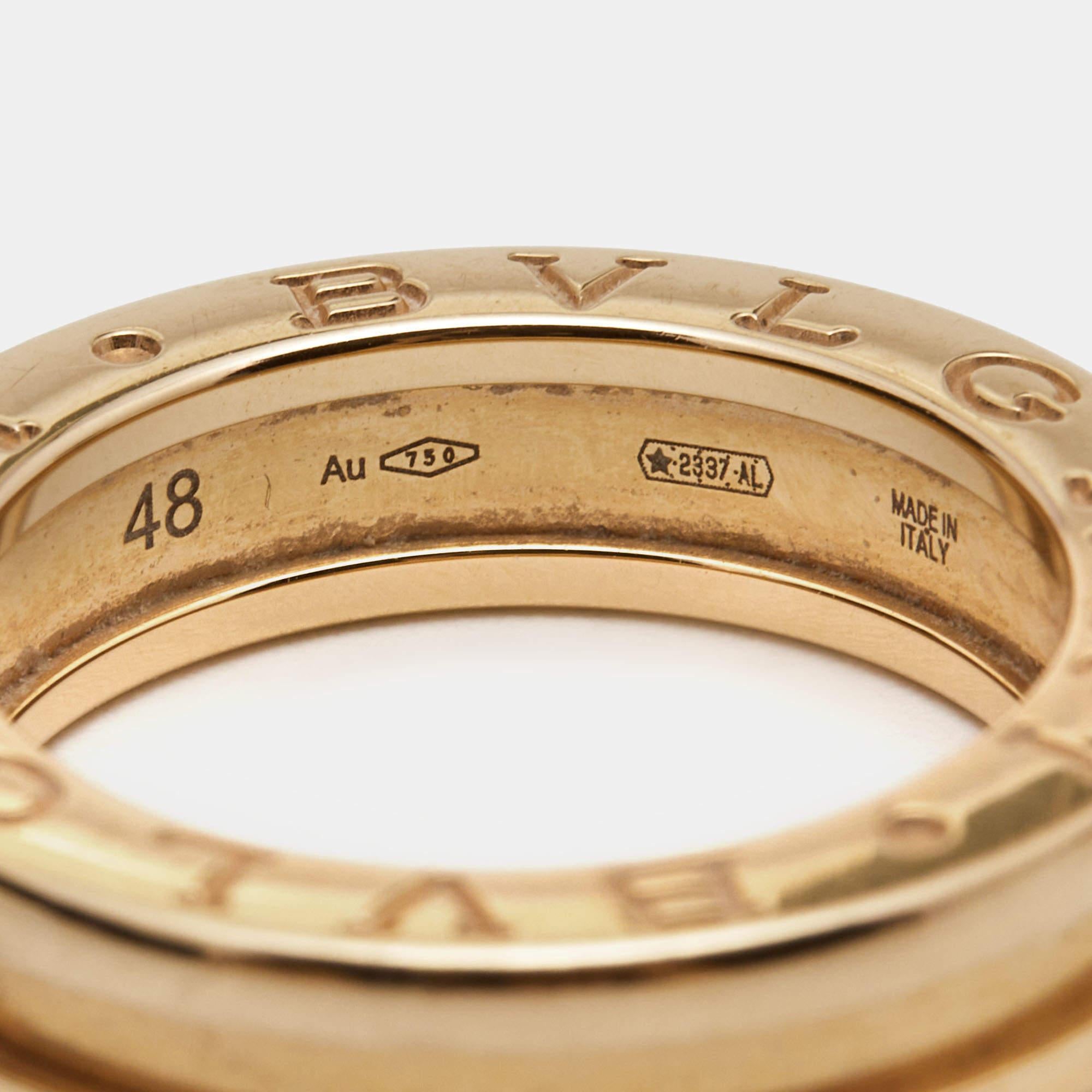 Bvlgari B.Zero1 1-Band 18k Rose Gold Ring Size 48 For Sale 1