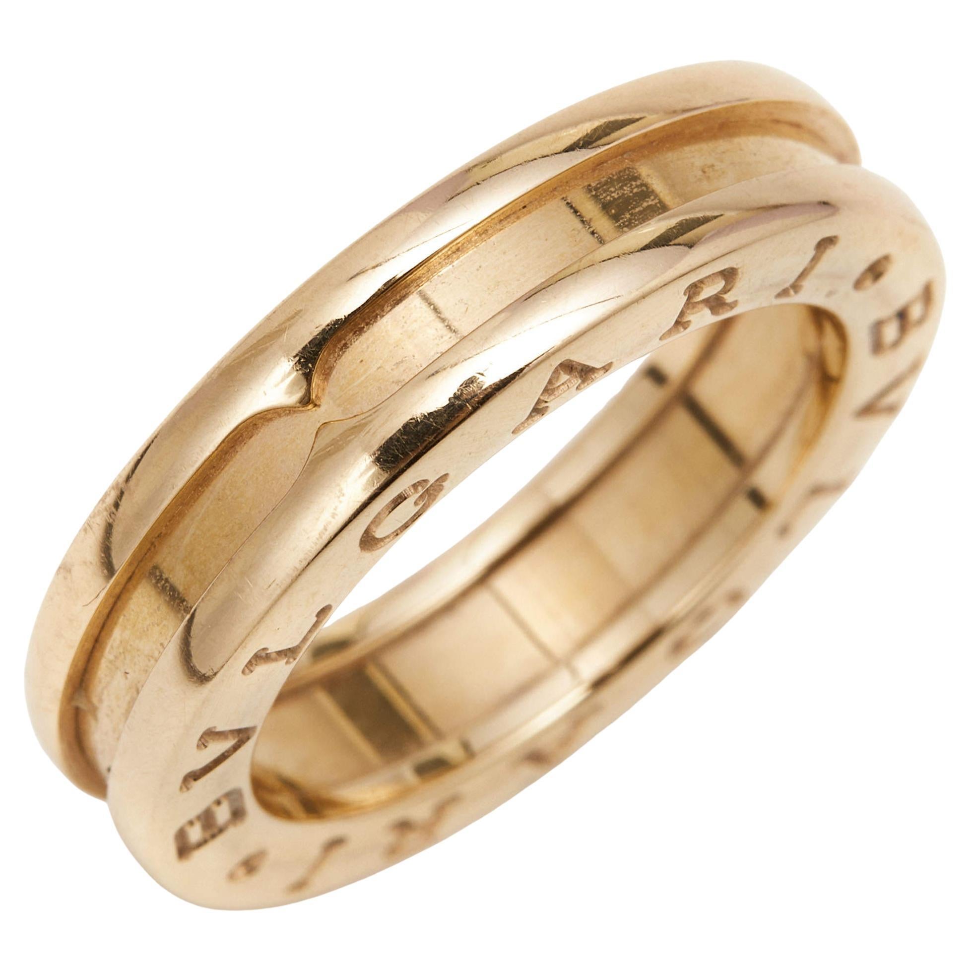 Bvlgari B.Zero1 1-Band 18k Rose Gold Ring Size 48 For Sale
