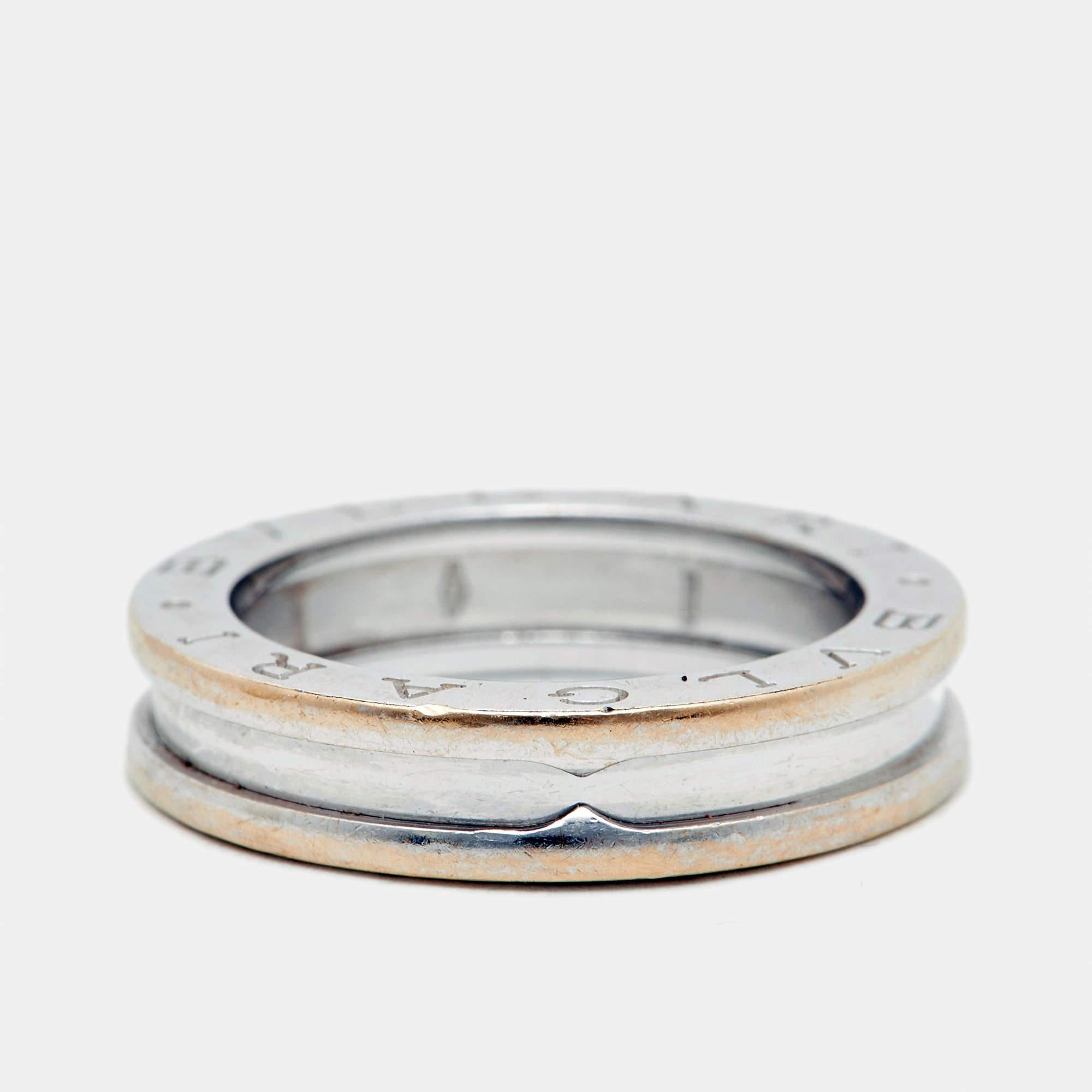 Unique and modern, this charming B.Zero1 ring is from one of Bvlgari's iconic collections. Inspired by the Colosseum, this ring merges exceptional creative vision and brilliant craftsmanship.

Includes
Original Case
