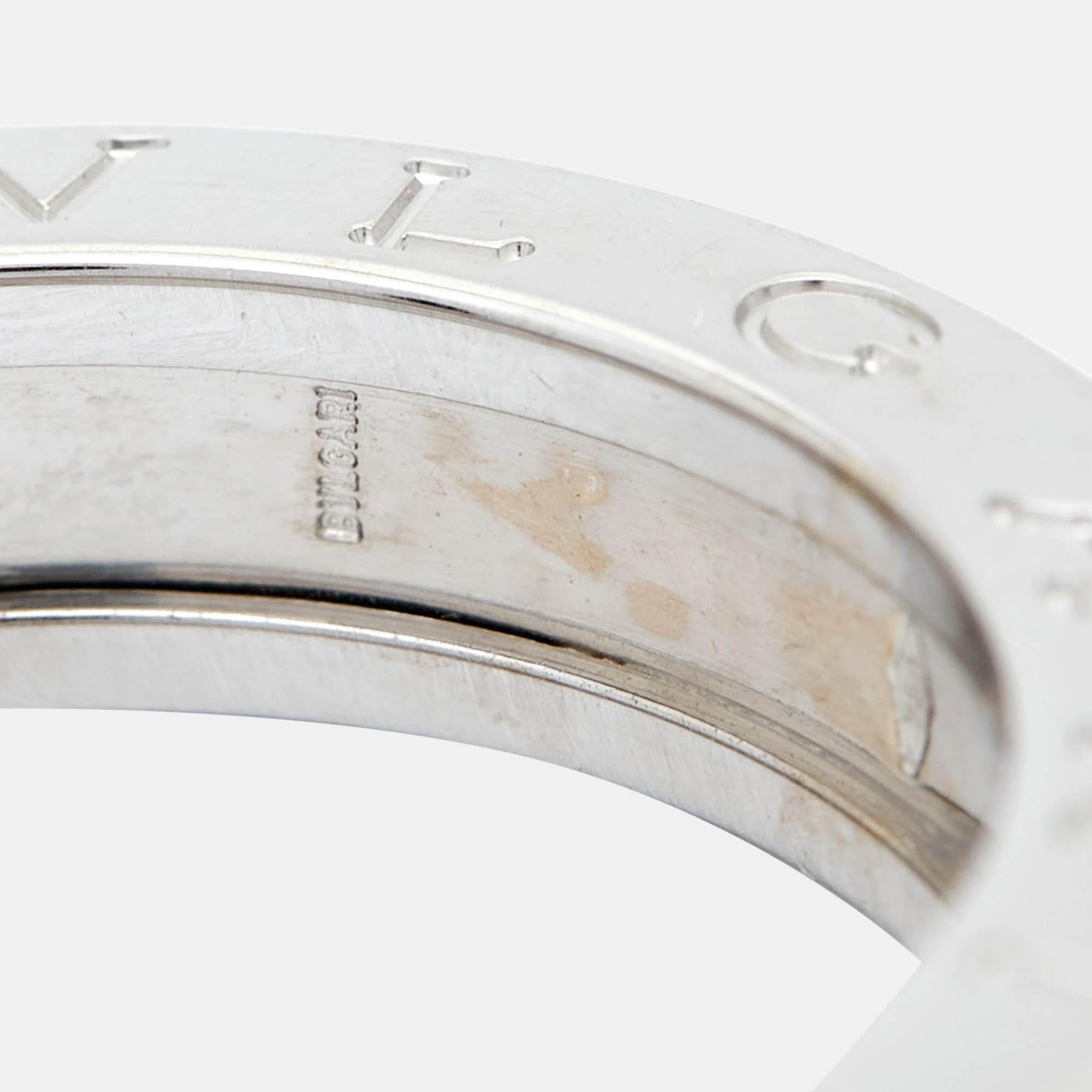 Bvlgari B.Zero1 1-Band 18k White Gold Ring Size 54 For Sale 3