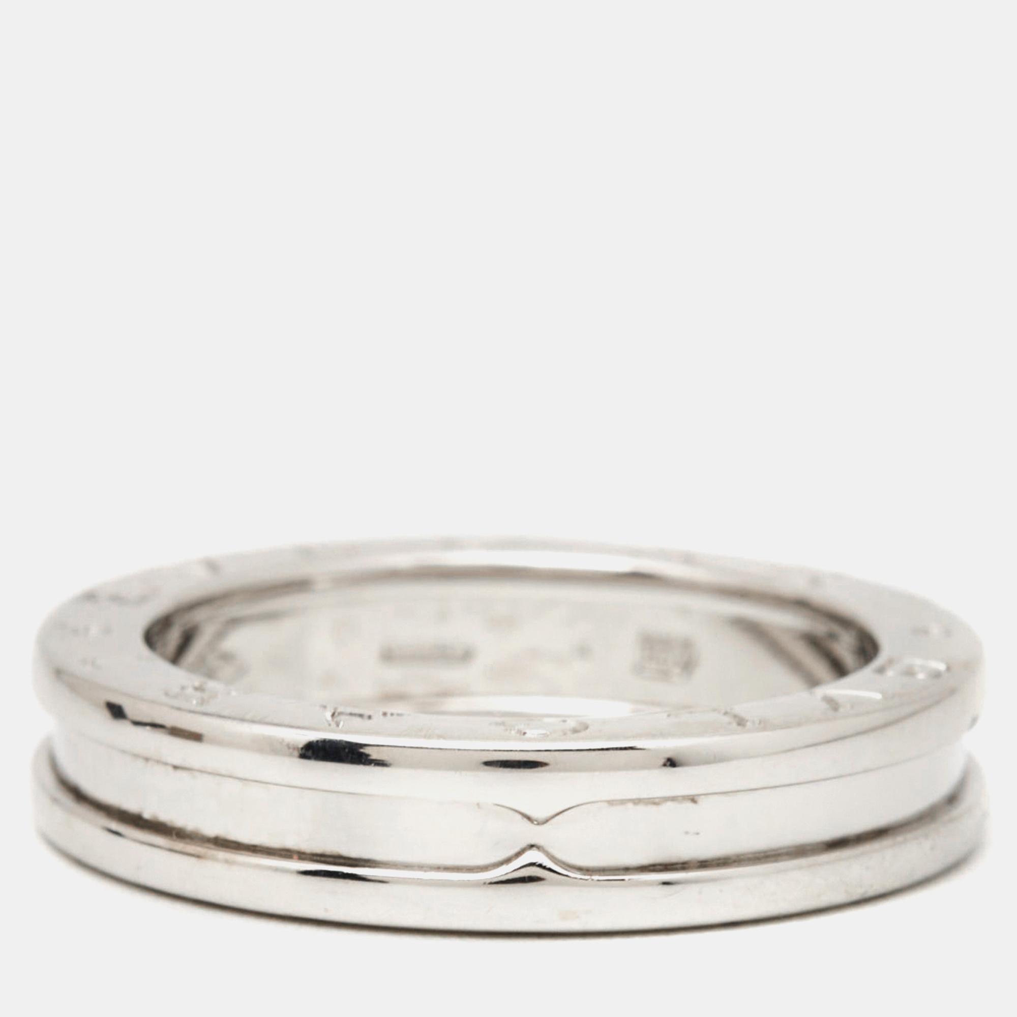 Bvlgari B.Zero1 1-Band 18k White Gold Ring Size 54 For Sale 3