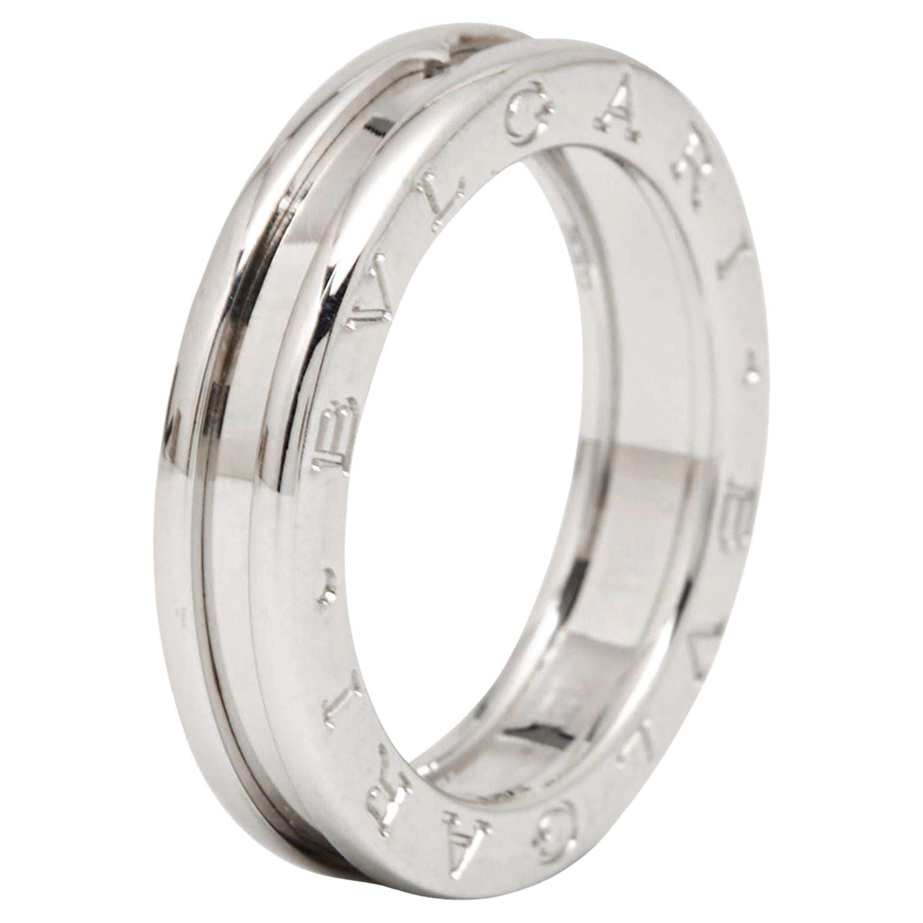 Bvlgari B.Zero1 1-Band 18k White Gold Ring Size 54 For Sale