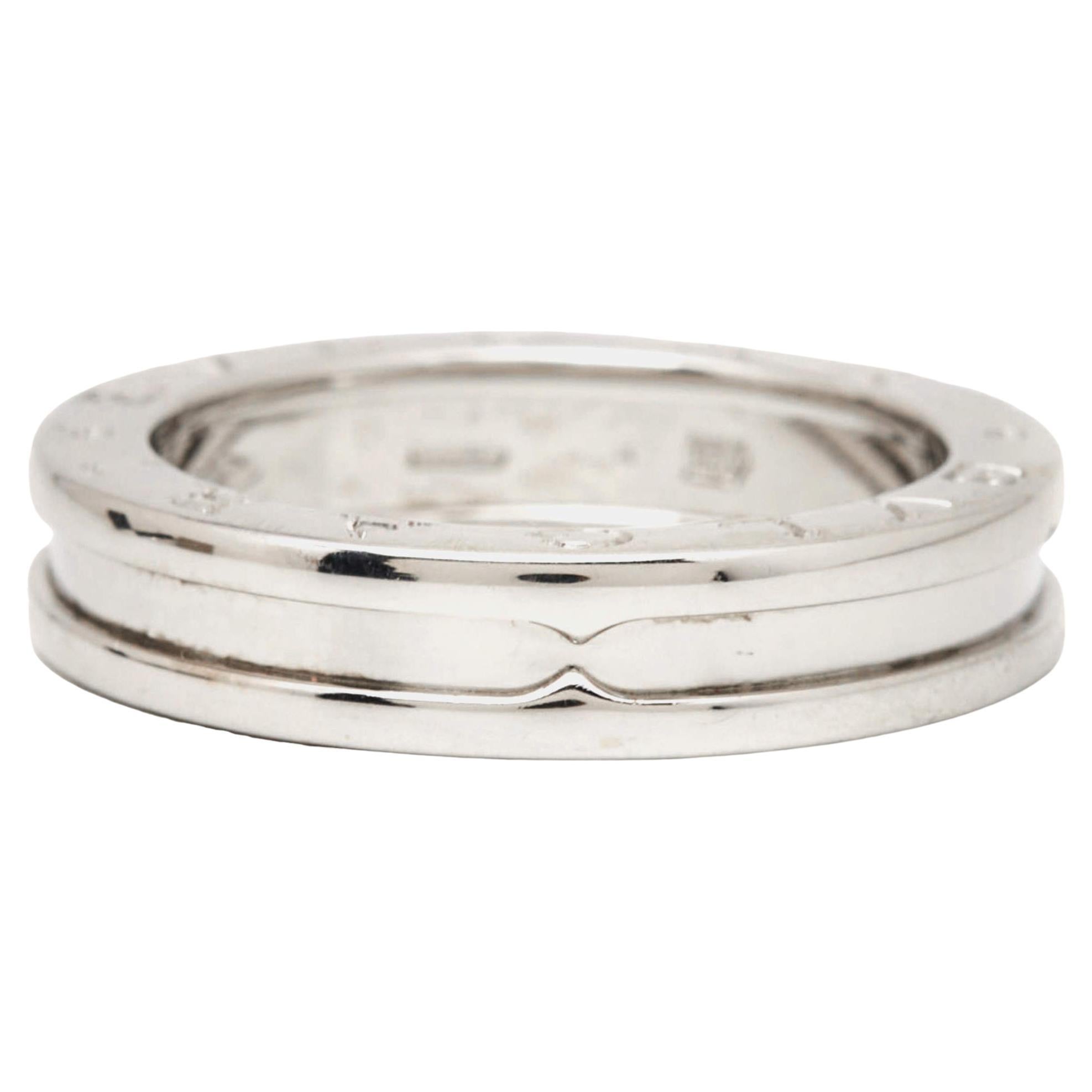 Bvlgari B.Zero1 1-Band 18k White Gold Ring Size 54