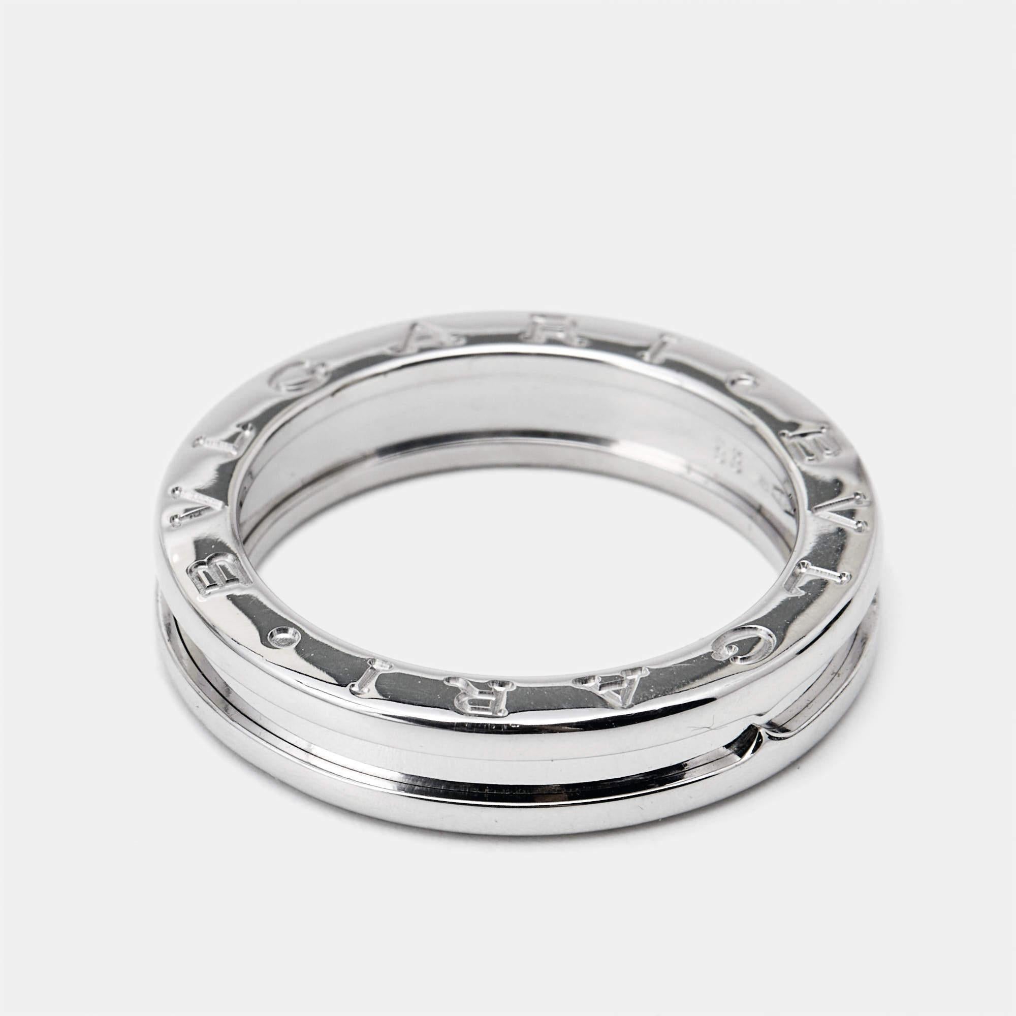 To adorn your fingers in the most elegant way, Bvlgari B.Zero1 brings to you this stylish ring. It has been carved using top-quality materials and will elevate your look instantly.

Includes
Authenticity Card, Original Box, Original Pouch, Original