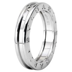 Bvlgari B.Zero1 Bague à 1 anneau en or blanc 18 carats taille 56