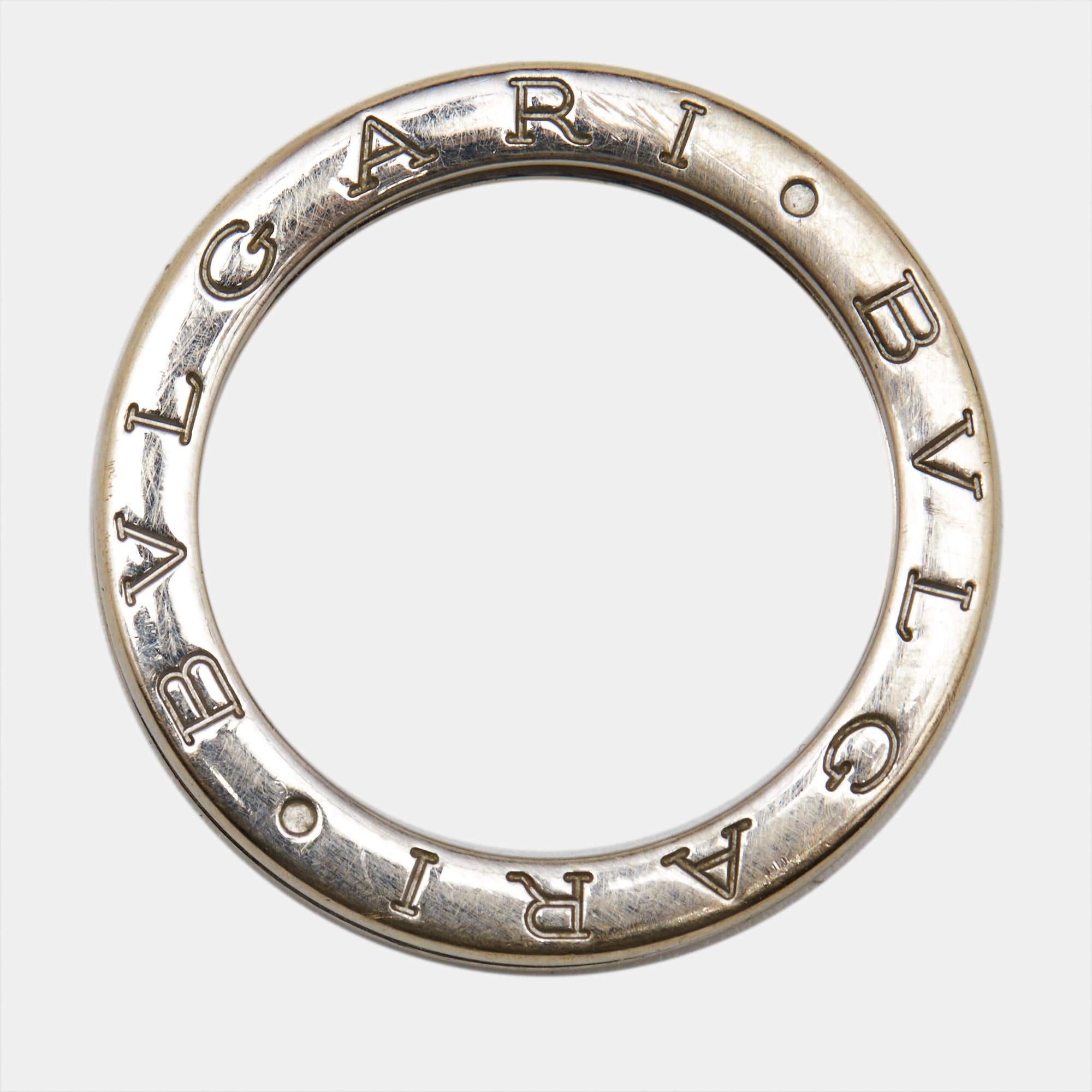 Bvlgari B.Zero1 1-Band 18k White Gold Ring Size 59 In Fair Condition For Sale In Dubai, Al Qouz 2