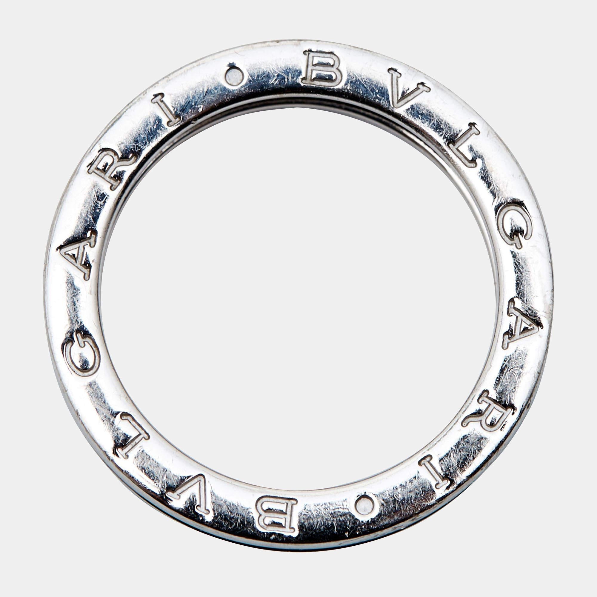 Women's Bvlgari B.Zero1 1-Band 18k White Gold Ring Size 60
