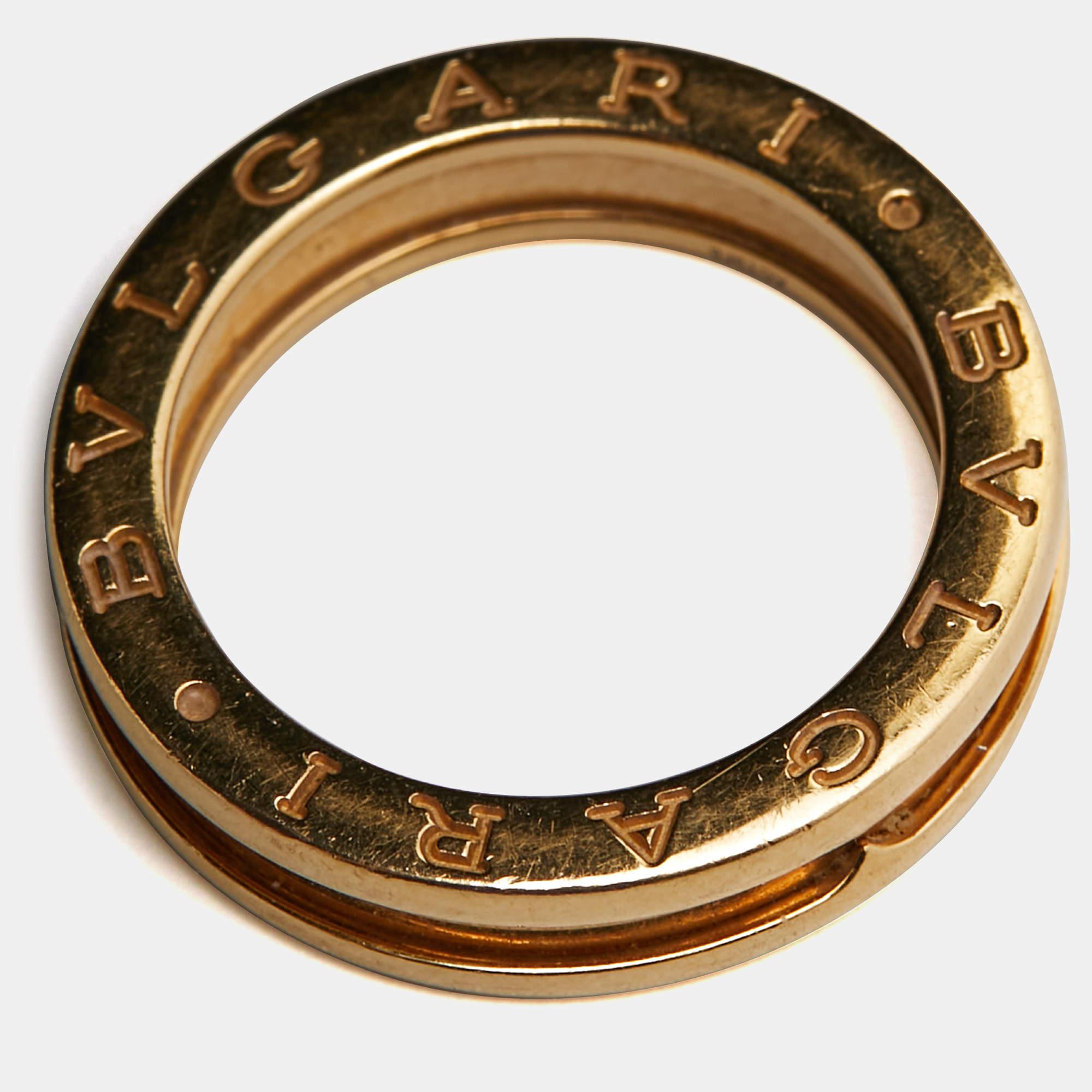 Bvlgari B.Zero1 1-Band 18k Yellow Gold Ring Size 55 For Sale 2