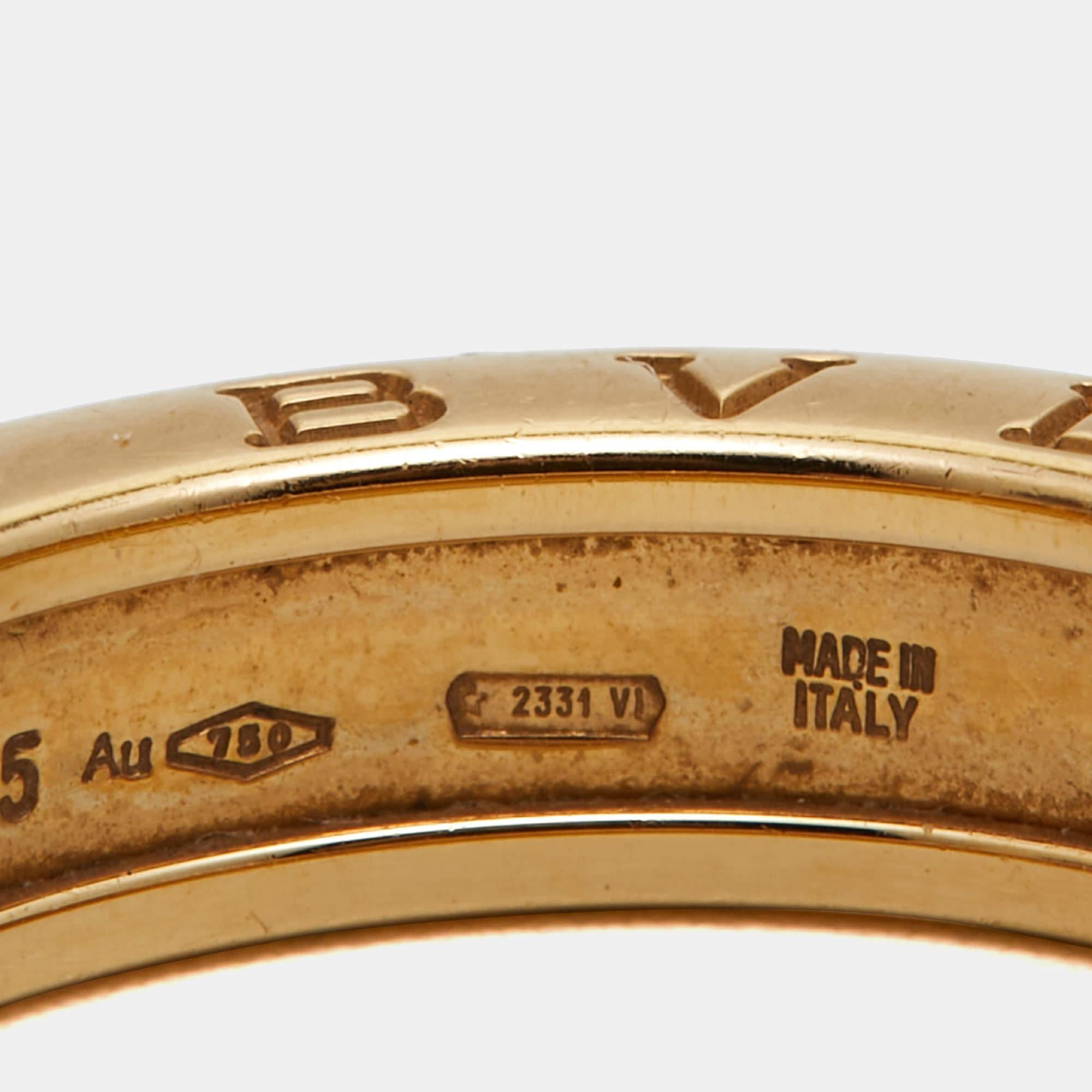 Bvlgari B.Zero1 1-Band 18k Yellow Gold Ring Size 55 For Sale 3