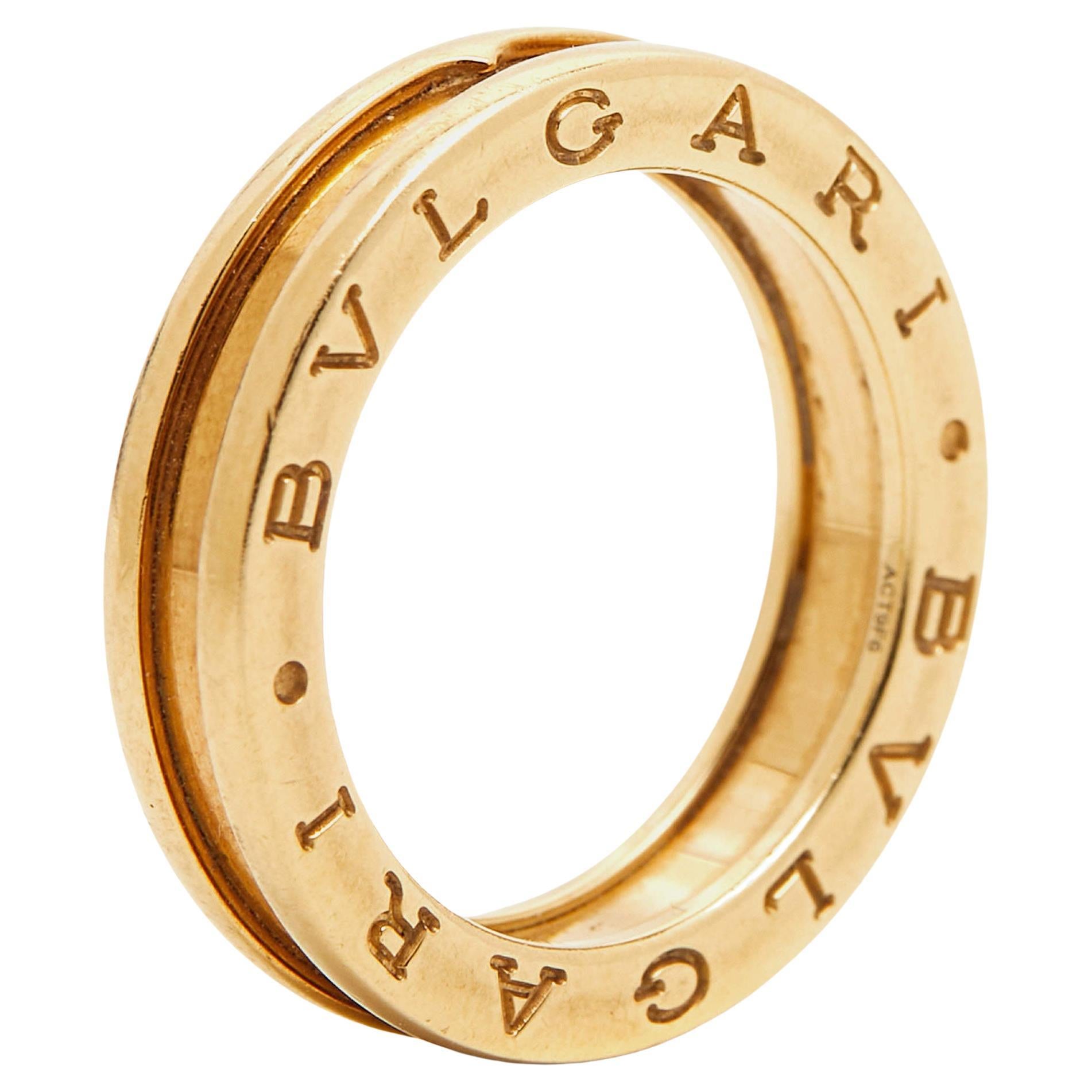 Bvlgari B.Zero1 1-Band 18k Yellow Gold Ring Size 55 For Sale