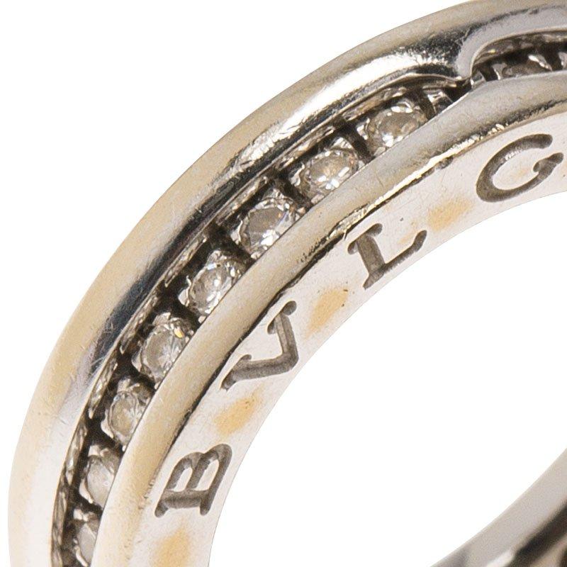 Women's Bvlgari B.Zero1 1-Band Diamond White Gold Band Ring Size 48