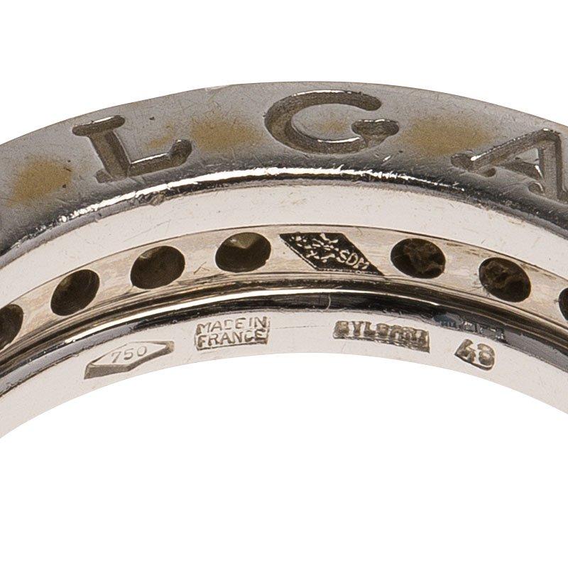 Bvlgari B.Zero1 1-Band Diamond White Gold Band Ring Size 48 1