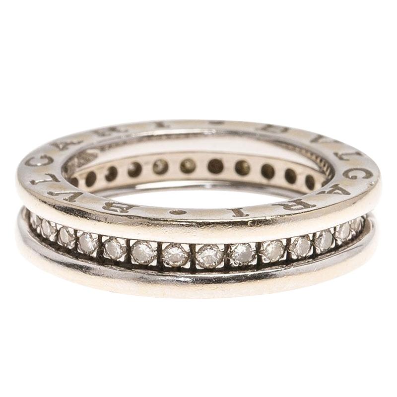 Diamond White Gold Band Ring Size 48 