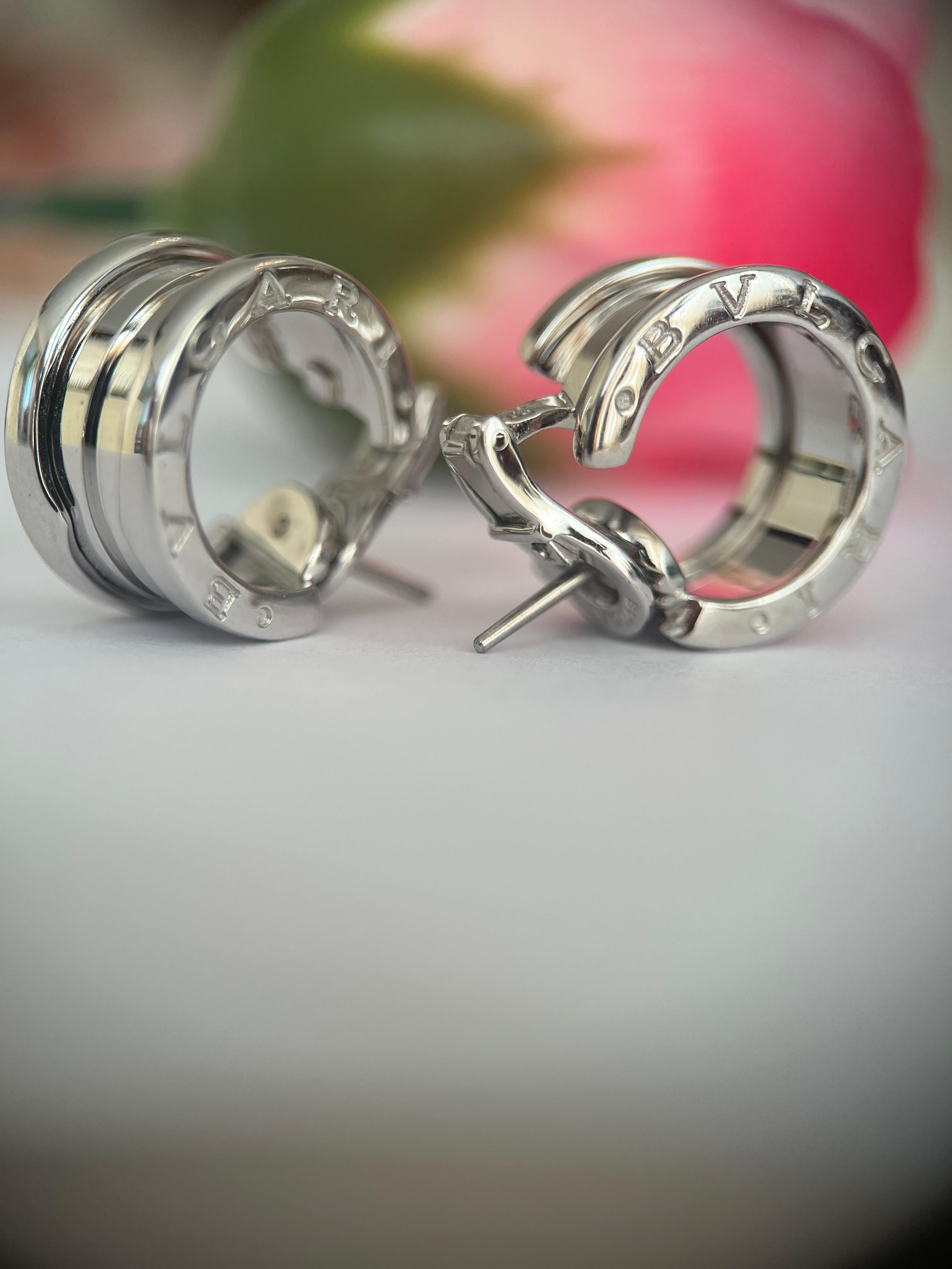 Bvlgari B.zero1 Creolen aus 18 Karat Weißgold (Zeitgenössisch)