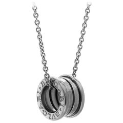 Collana con ciondolo rotondo piccolo in oro bianco 18 carati Bvlgari B.Zero1