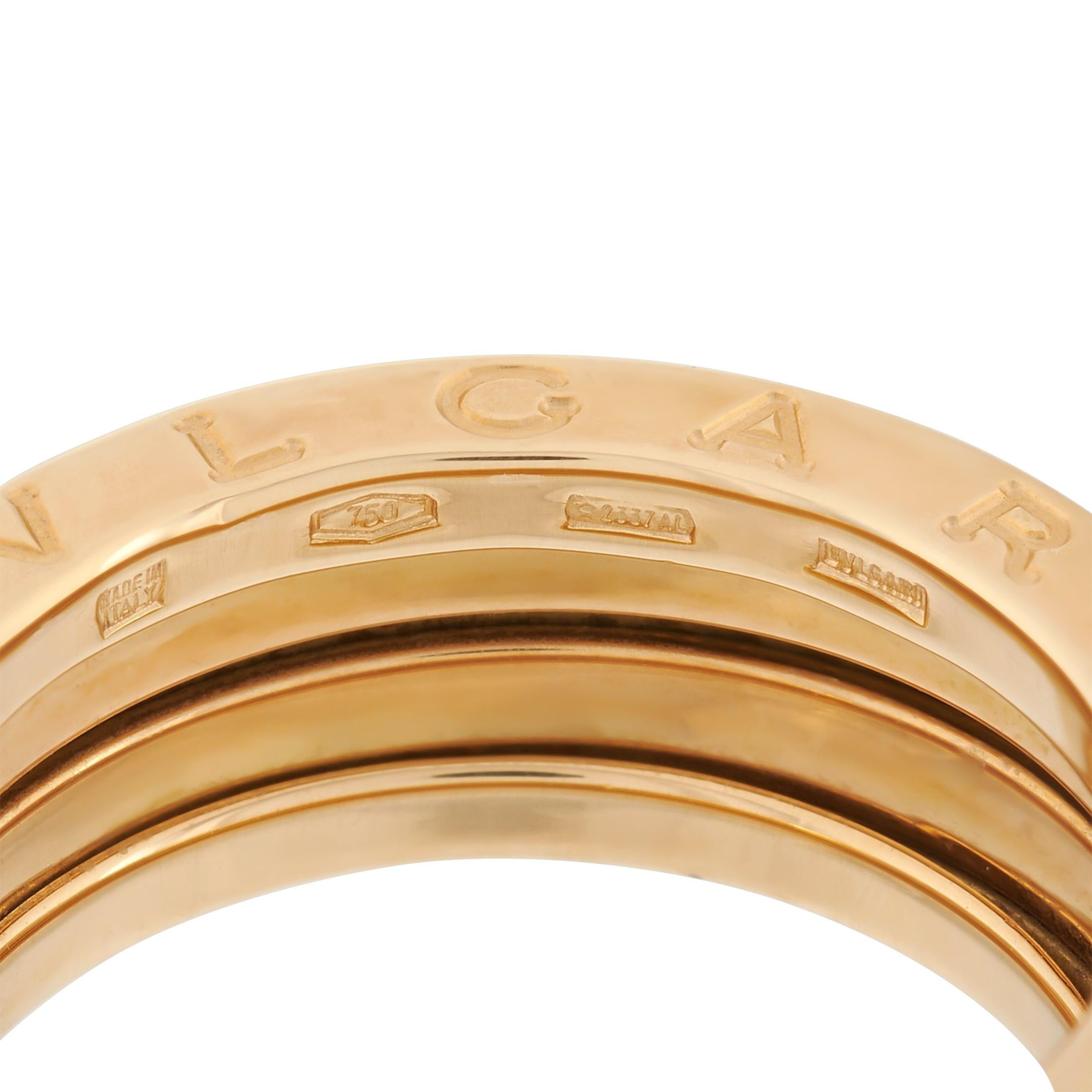 Bvlgari B.Zero1 18 Karat Yellow Gold Double Ring In Excellent Condition In Southampton, PA