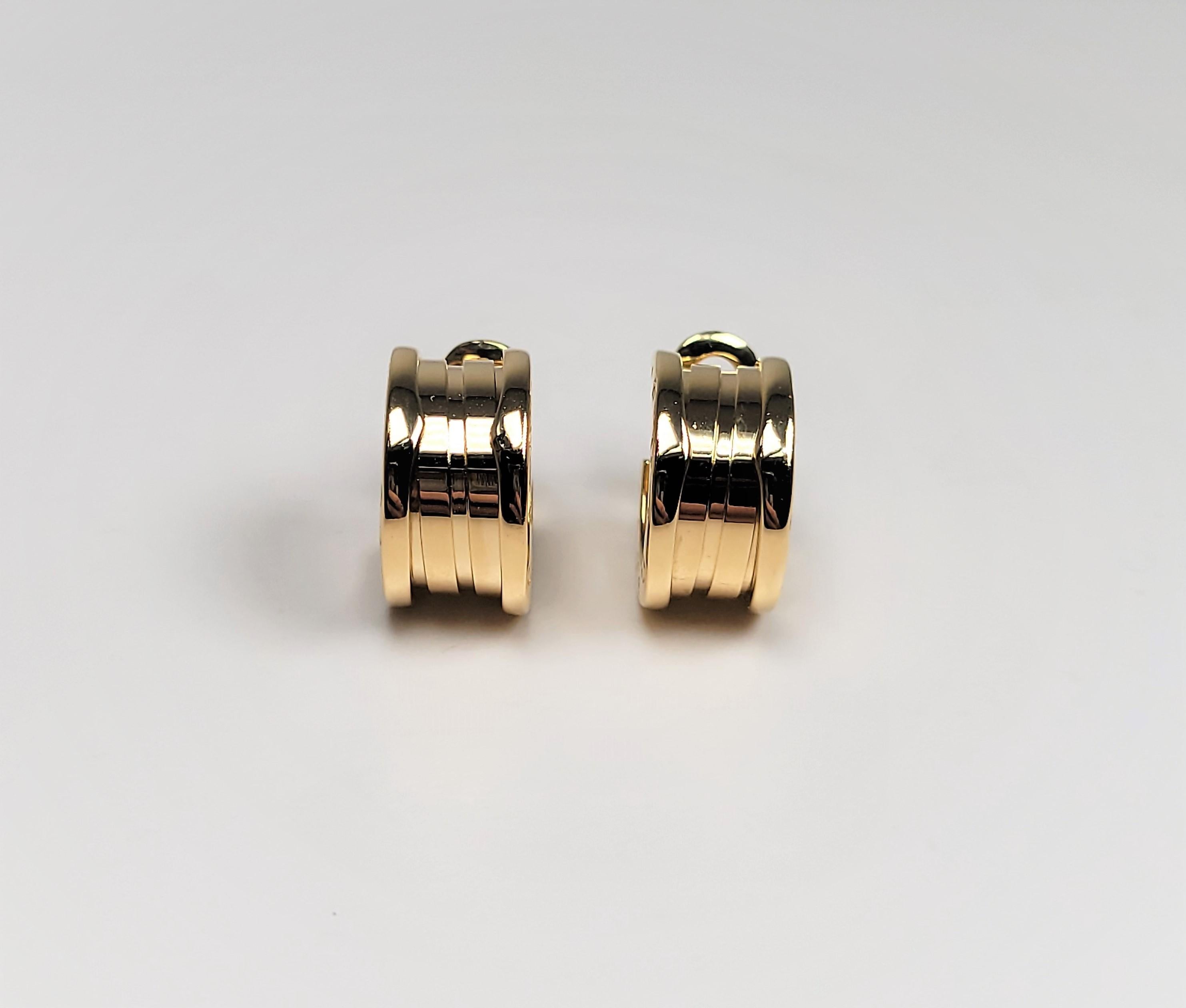 Bvlgari B.Zero1 18 Karat Yellow Gold Earrings In Good Condition In Dallas, TX