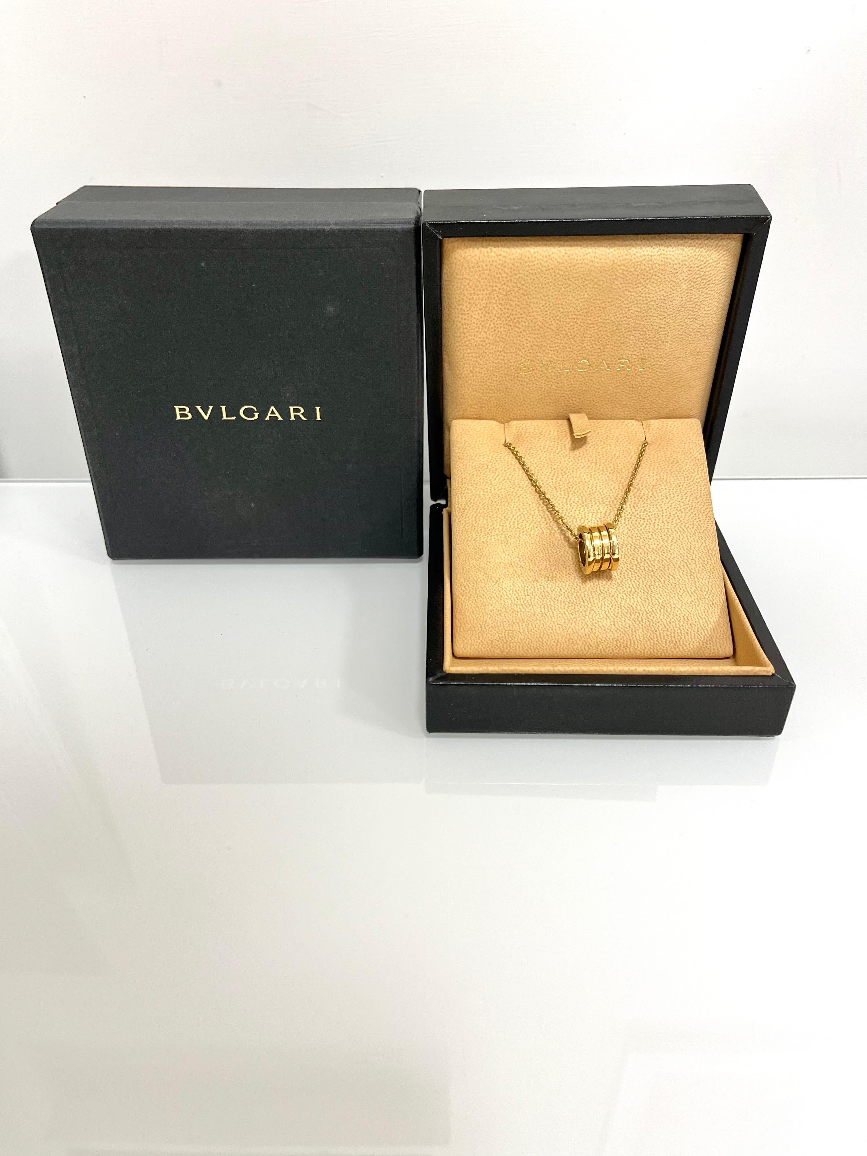 Bvlgari B.Zero1 18 Karat Yellow Gold Pendant Necklace For Sale 4