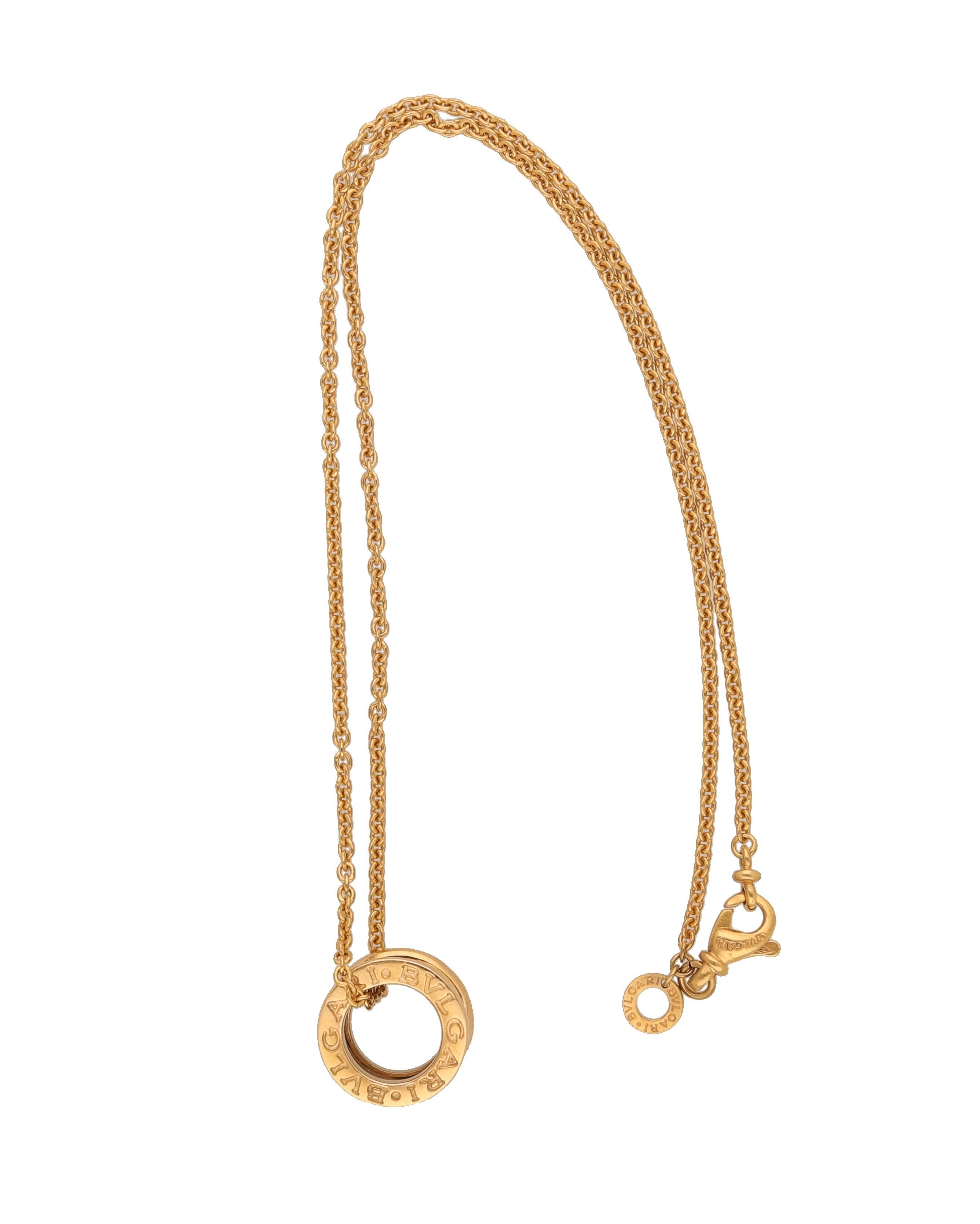 Modern Bvlgari B.Zero1 18 Karat Yellow Gold Pendant Necklace For Sale