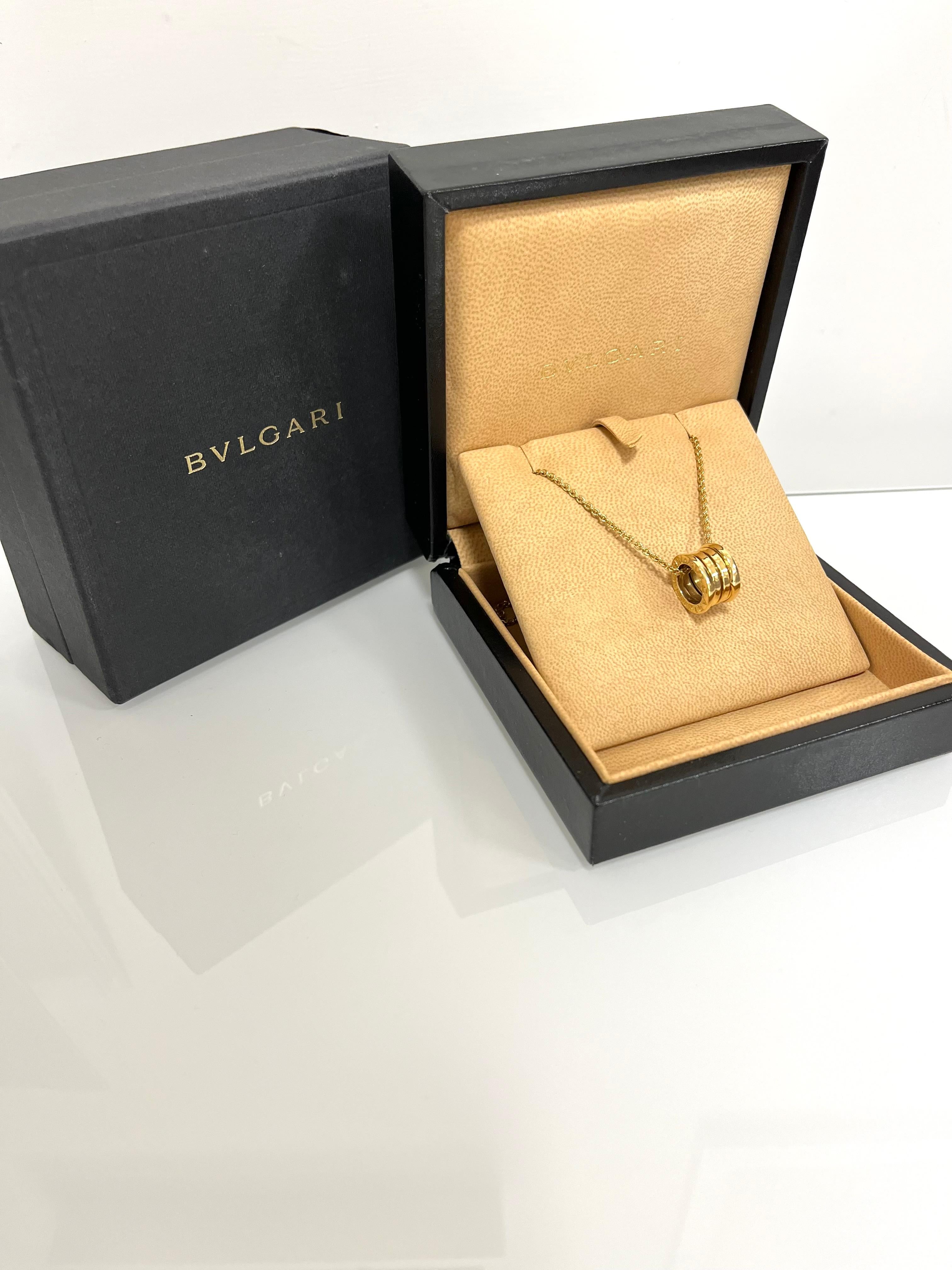 Bvlgari B.Zero1 18 Karat Yellow Gold Pendant Necklace For Sale 2