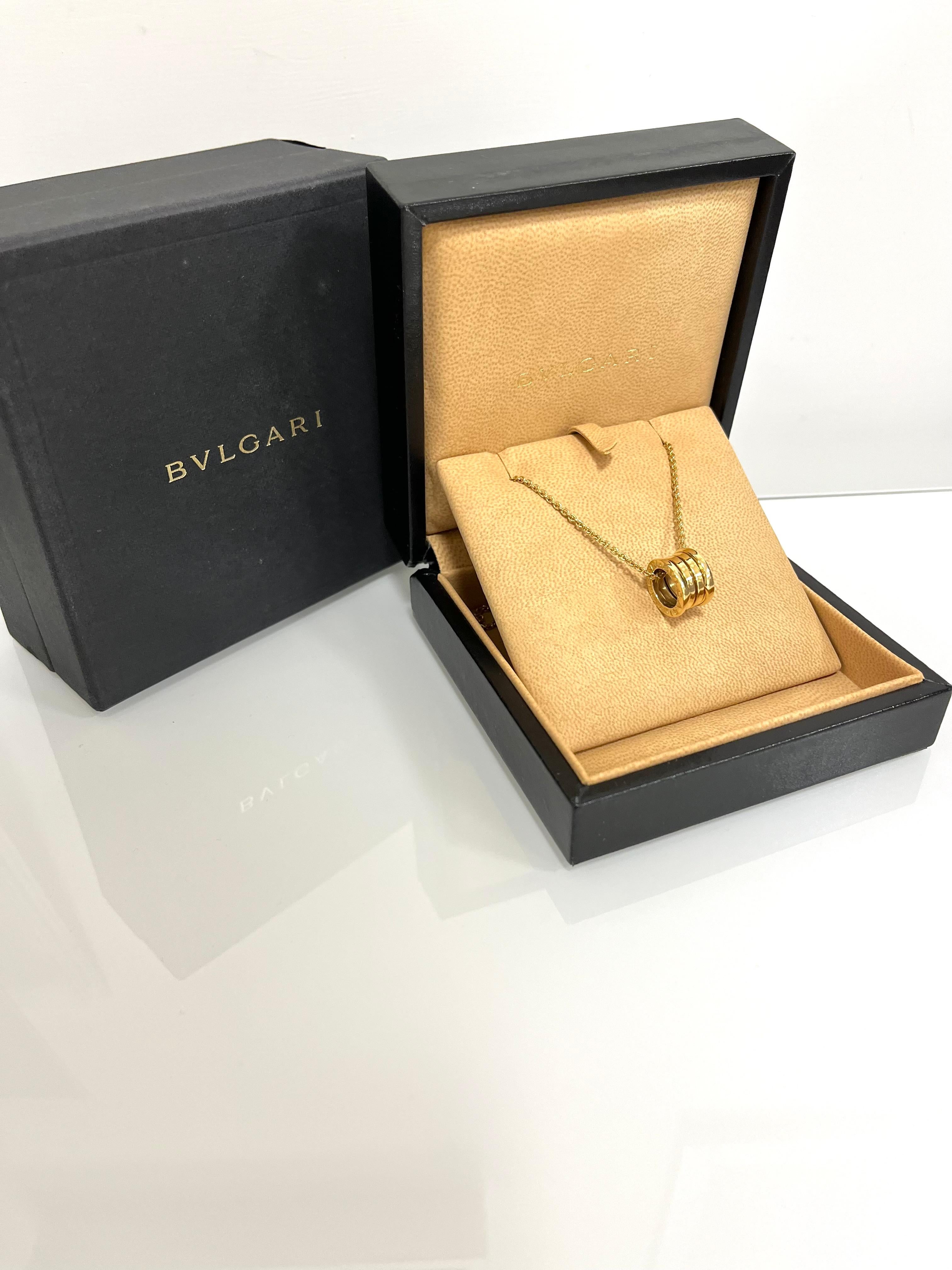 Bvlgari B.Zero1 18 Karat Yellow Gold Pendant Necklace For Sale 3