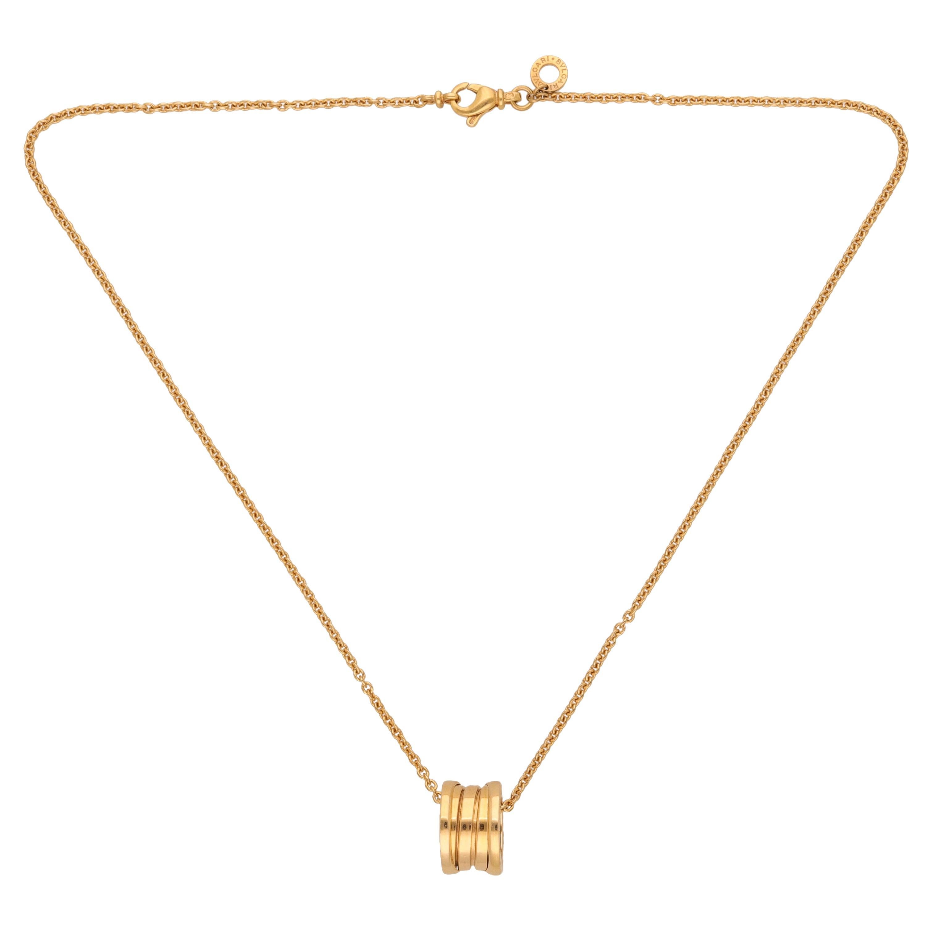 Bvlgari B.Zero1 18 Karat Yellow Gold Pendant Necklace For Sale