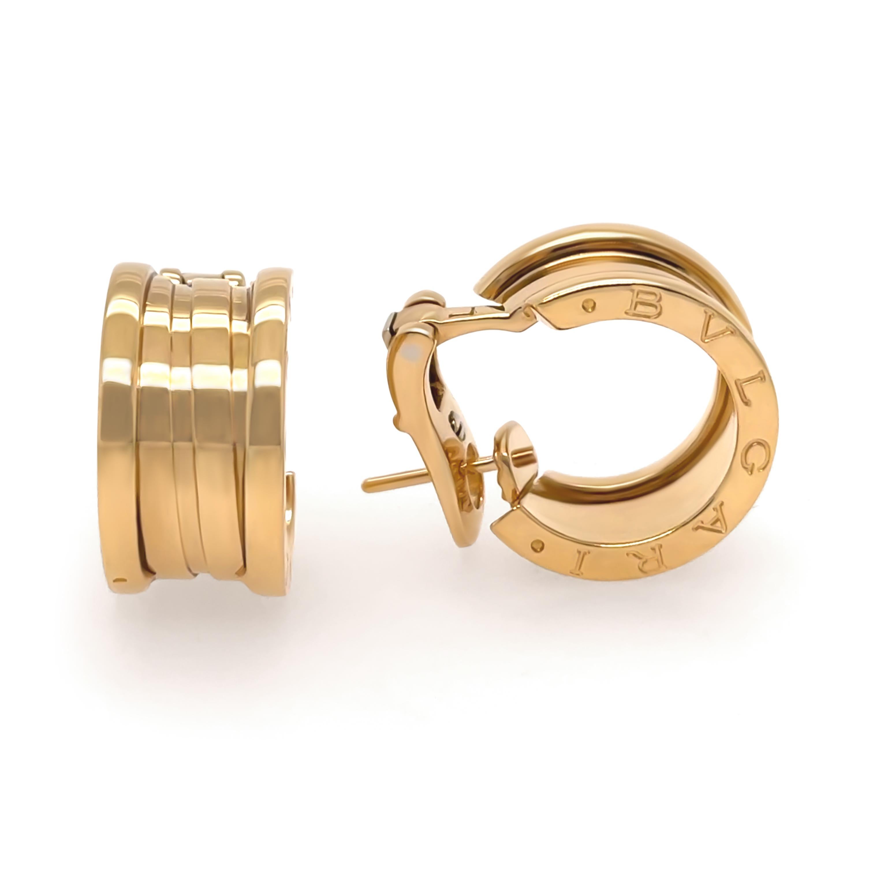 Bvlgari B.Zero1 Créoles en or jaune 18 carats 15,93 g Excellent état - En vente à SYDNEY, NSW