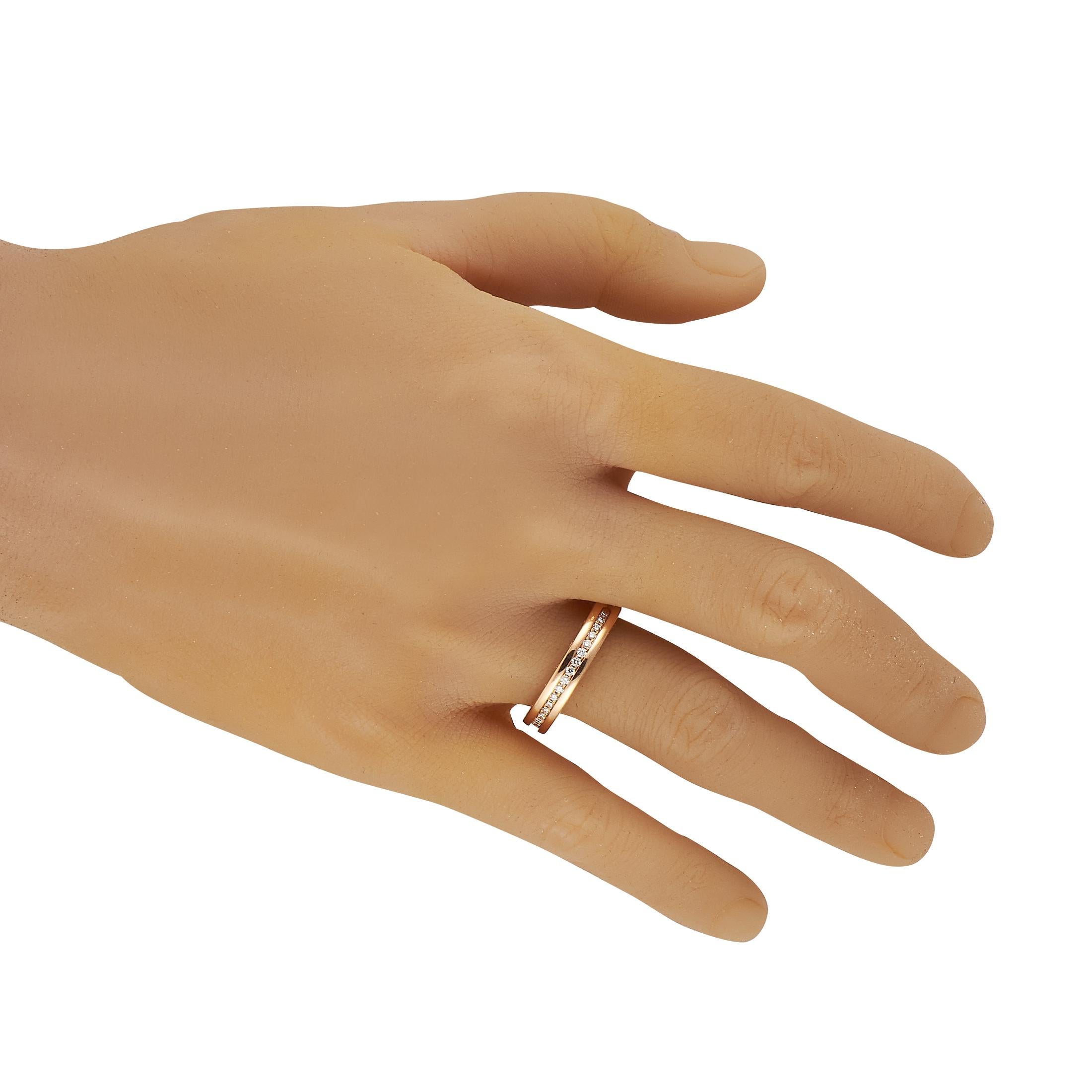 Taglio rotondo Anello Bvlgari B.Zero1 in oro rosa 18k con diamante da 0,57 carati a fascia unica