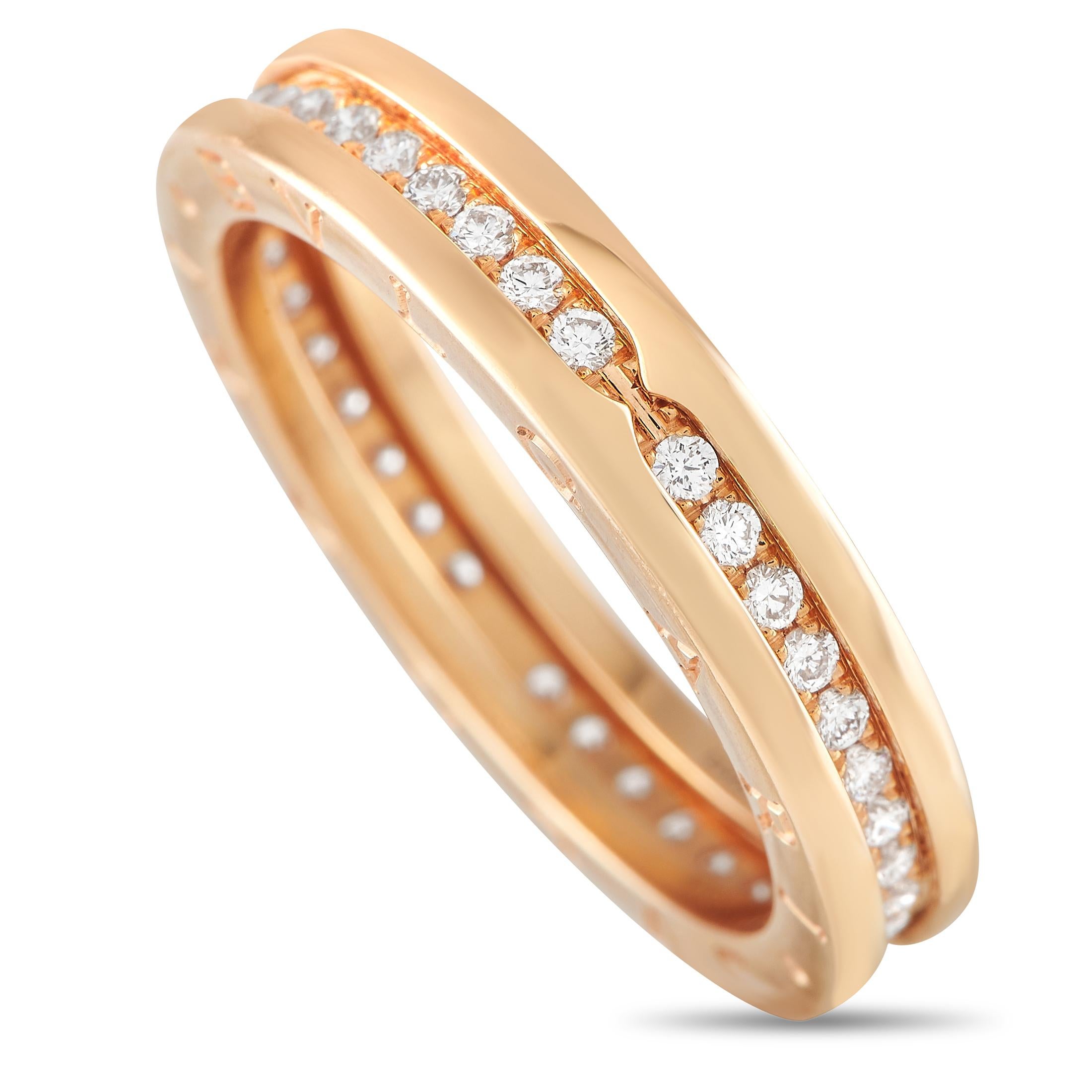 Anello Bvlgari B.Zero1 in oro rosa 18k con diamante da 0,57 carati a fascia unica In condizioni ottime a Southampton, PA