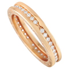 Anello Bvlgari B.Zero1 in oro rosa 18k con diamante da 0,57 carati a fascia unica