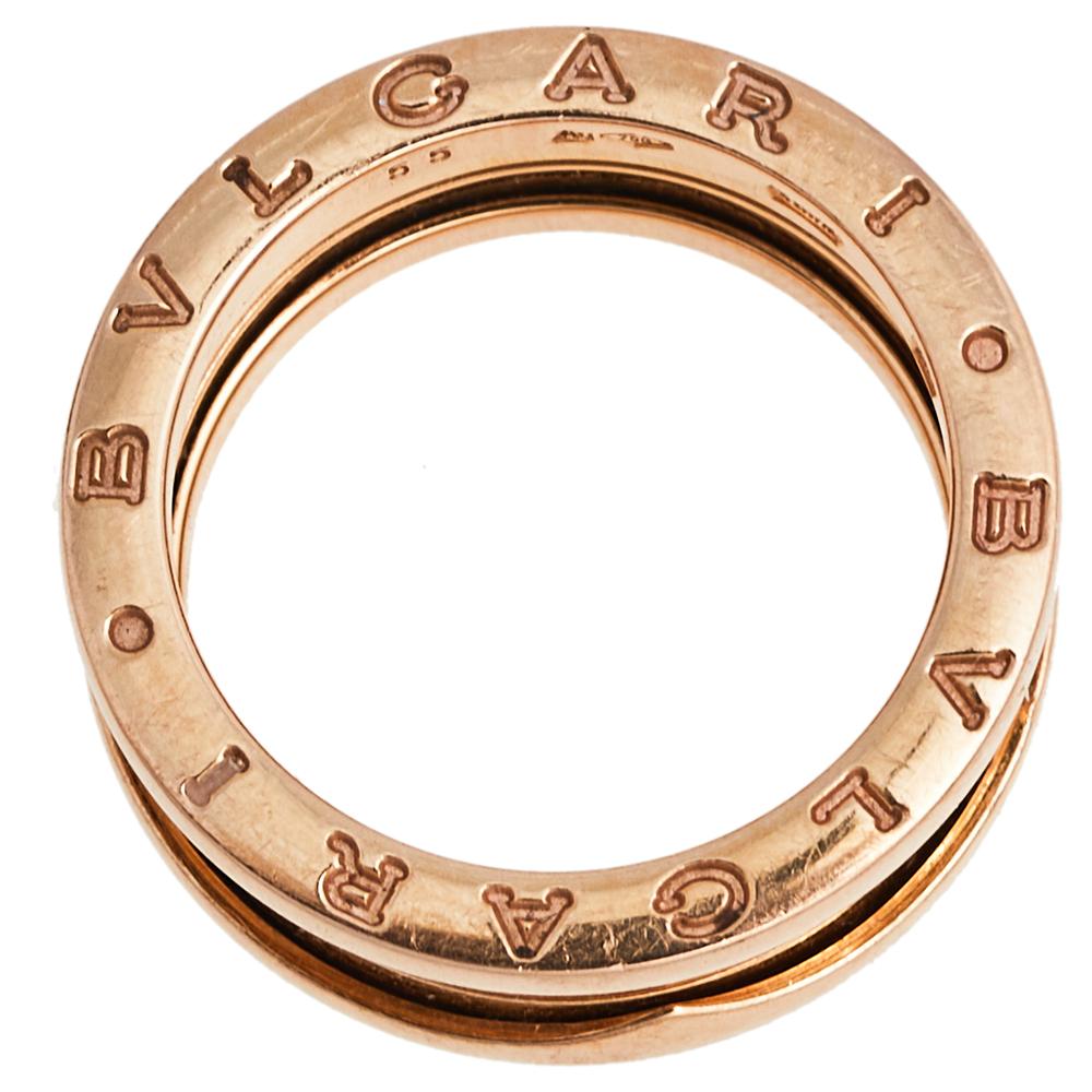 Contemporary Bvlgari B.Zero1 18K Rose Gold 3-Band Ring 55