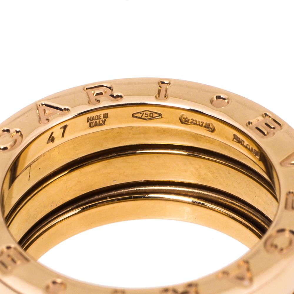 Contemporary Bvlgari B.zero1 18K Rose Gold 3-Band Ring Size 47