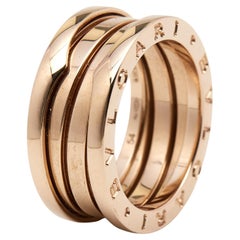 Bvlgari B.Zero1 18k Rose Gold 3-Band Ring Size 54