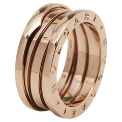 Bvlgari B.Zero1 18k Rose Gold 3-Band Ring Size 57