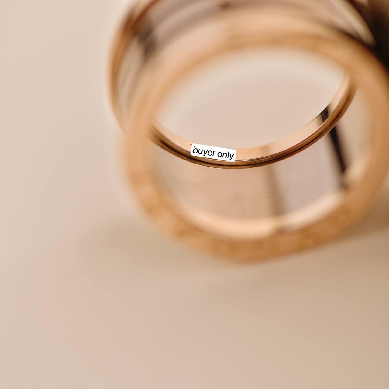 Bvlgari B.Zero1 18k Rose Gold Brown Ceramic Ring Size 52 For Sale 3
