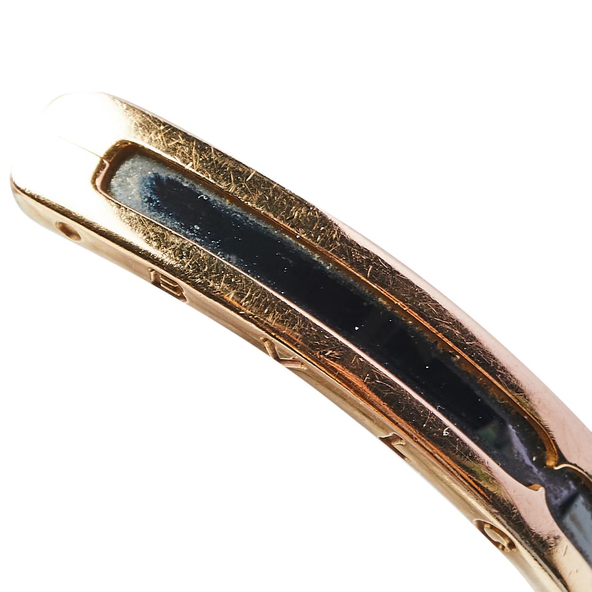 Contemporary Bvlgari B.Zero1 18K Rose Gold Carbon Coated Steel Open Cuff Bracelet