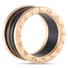Bvlgari B.Zero1 18K Rose Gold Ceramic 4-Band Ring